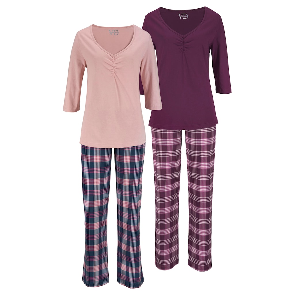 Vivance Dreams Pyjama, (4 tlg., 2 Stück)