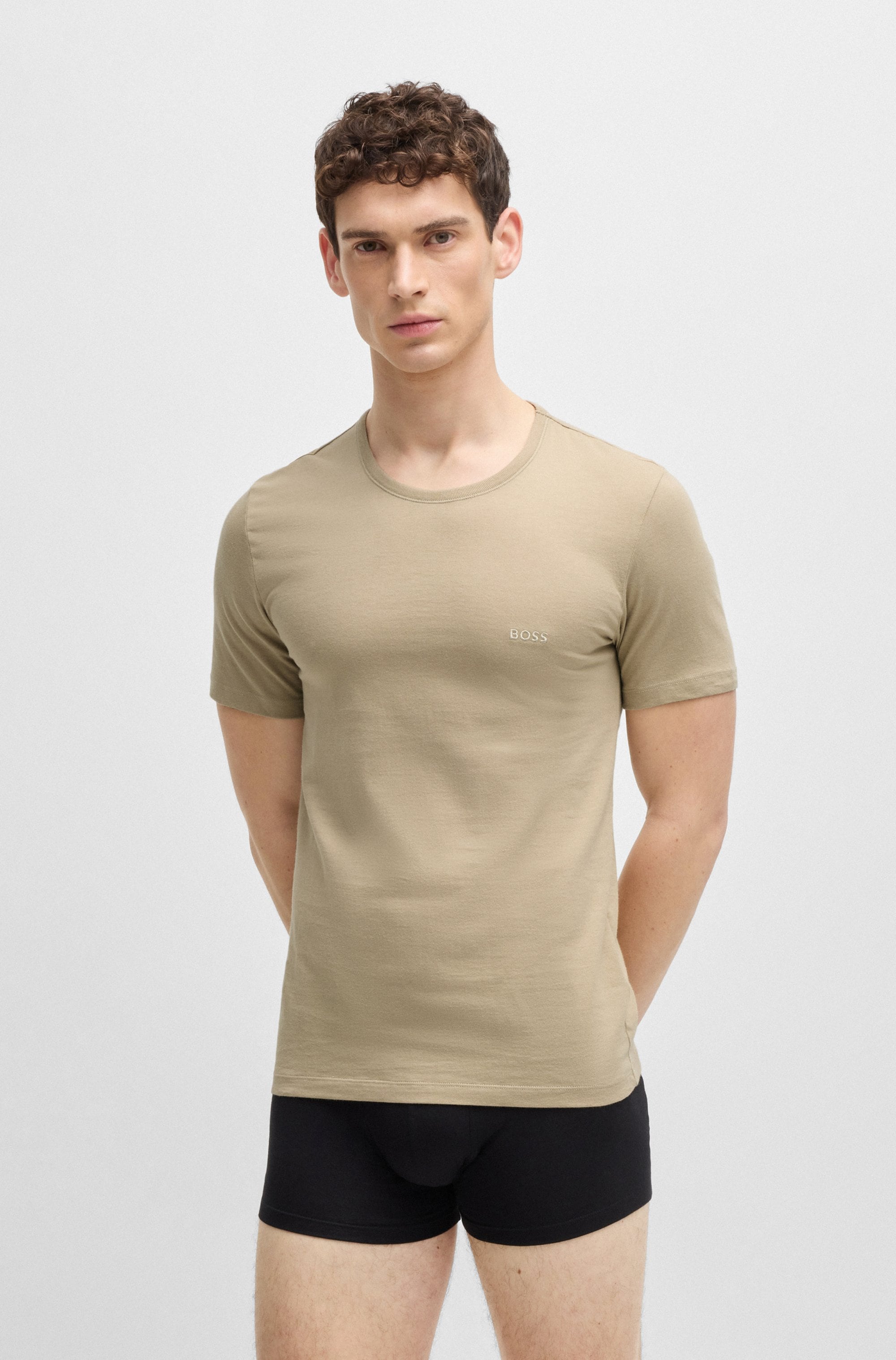 BOSS T-Shirt »TShirtRN 3P Classic«, (Packung, 3 tlg.), mit BOSS Stickerei