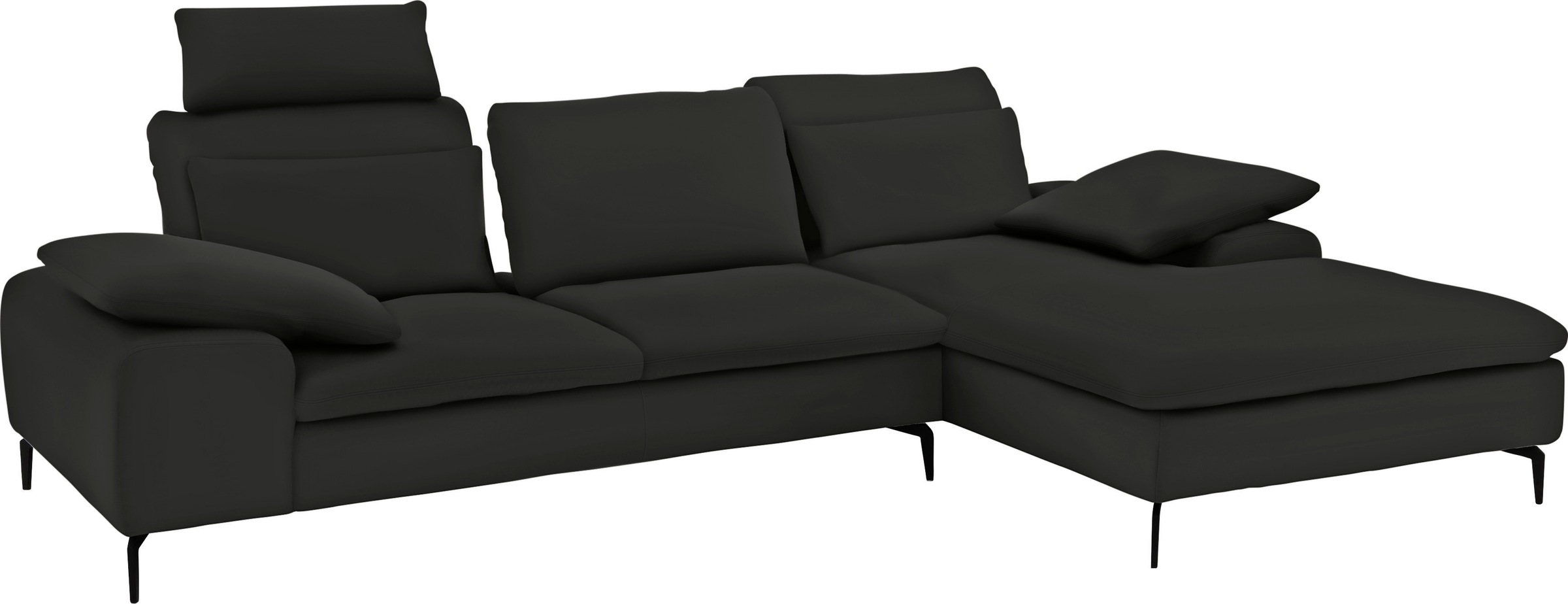 W.SCHILLIG Ecksofa »valentinoo, Designsofa, bequem, elegant und zeitlos, L-Form«, (Set), inklusive Hocker, mit Sitztiefenverstellung, Breite 299 cm