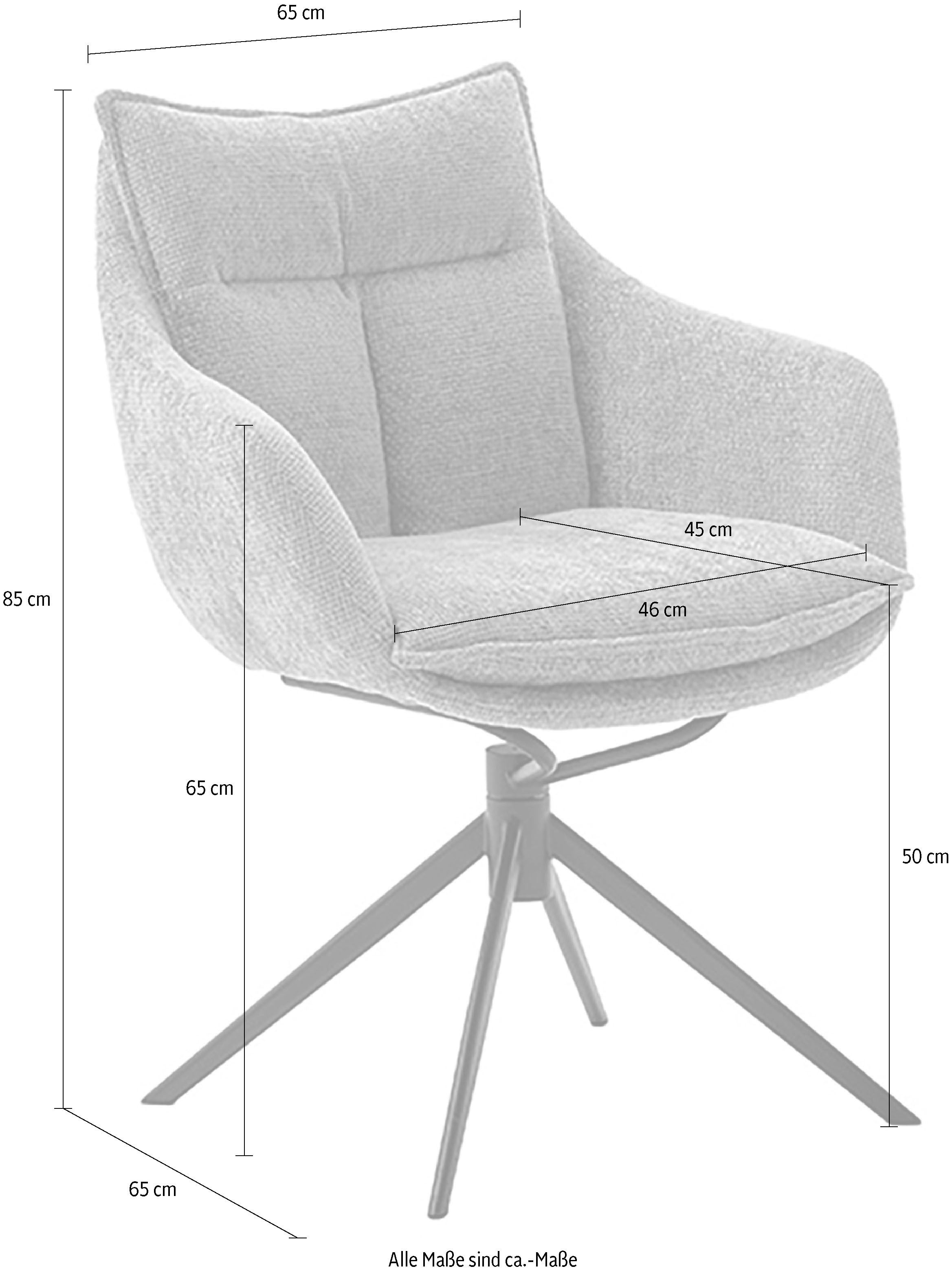 MCA furniture Esszimmerstuhl, Strukturstoff, (2er-Set), drehbar 360°, Dreh- & Schwingfunktion, Belastbarkeit 120 kg