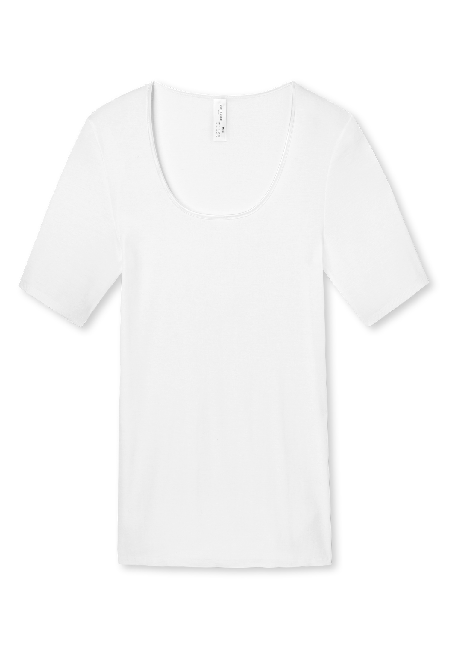 Schiesser Kurzarmshirt »Luxury«, Rundhals-Ausschnitt, 1/2-Arm, Baumwolle, ohne störende Seitennähte