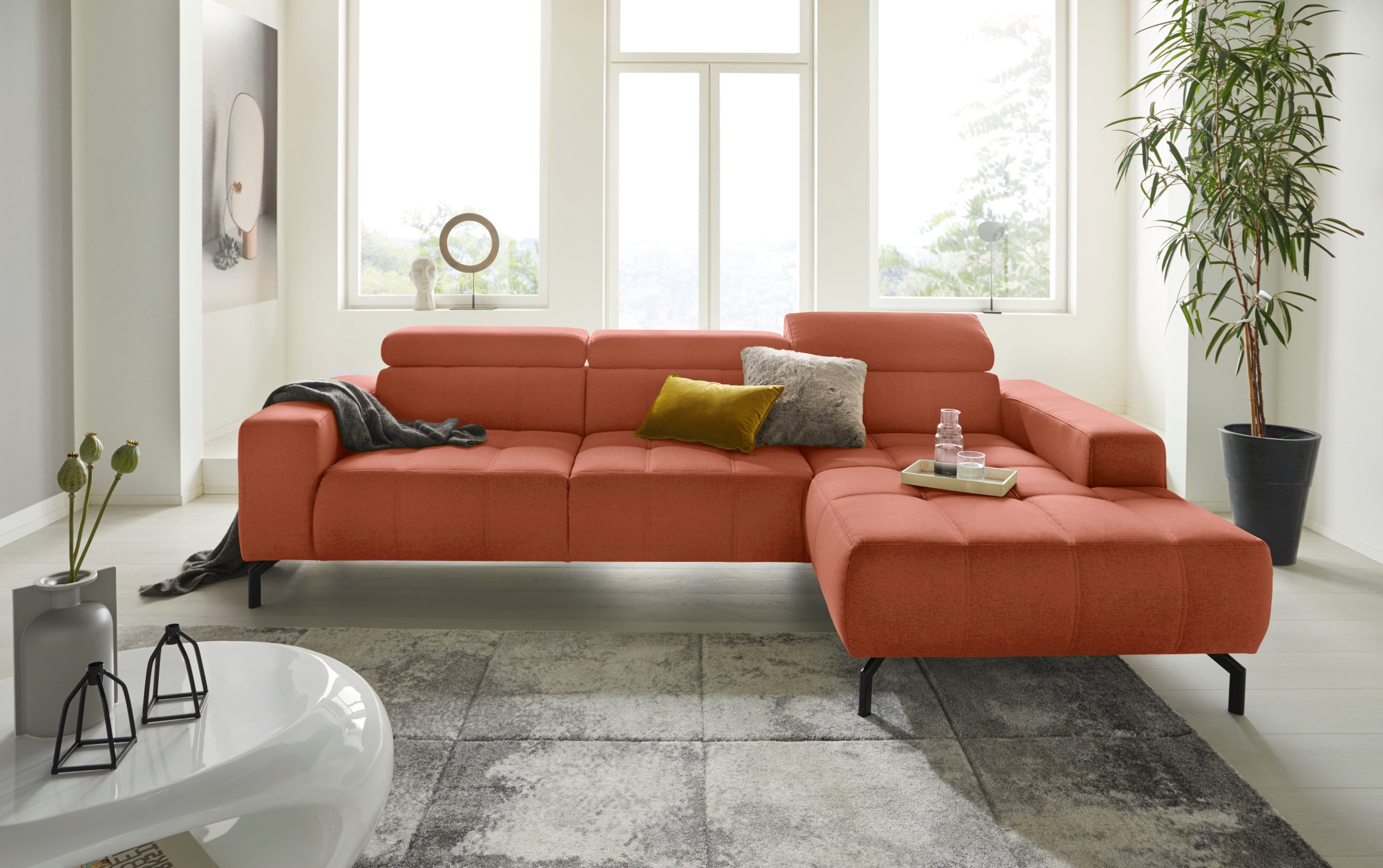 DOMO collection Ecksofa »Cunelli tolle Sitznähte als Designelement, fester günstig online kaufen