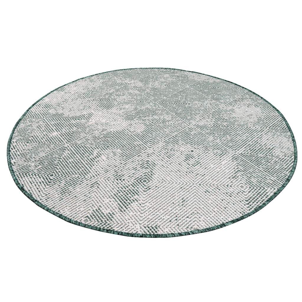 Carpet City Outdoorteppich »DUO RUG 5845«, rund, 5 mm Höhe, Wendeteppich Wetterfest In- & Outdoor, Balkon, Terrasse, Wohnzimmer