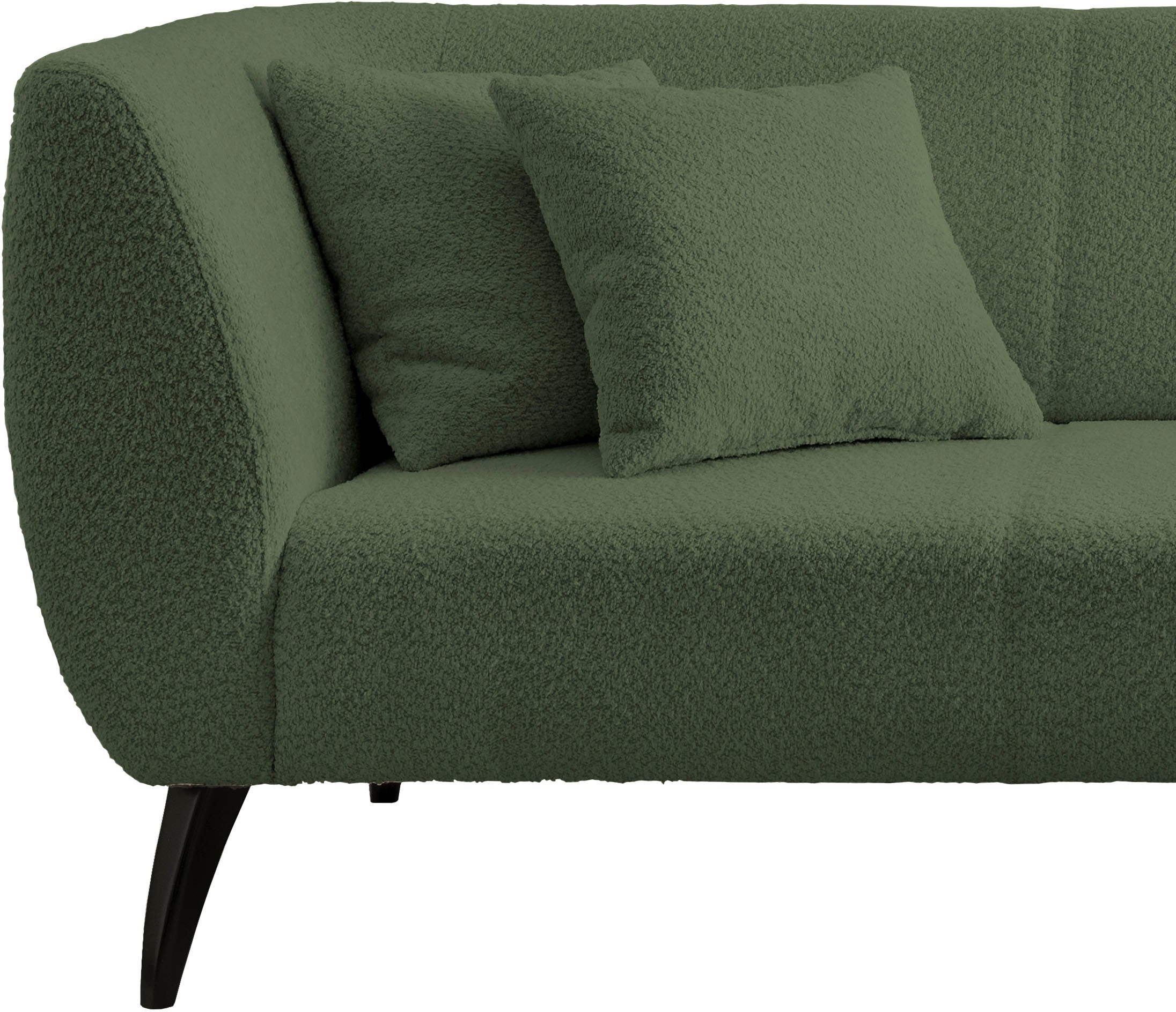 INOSIGN Ecksofa »Colori L-Form«, Holzfußfarbe wählbar, inkl. 4x Zierkissen