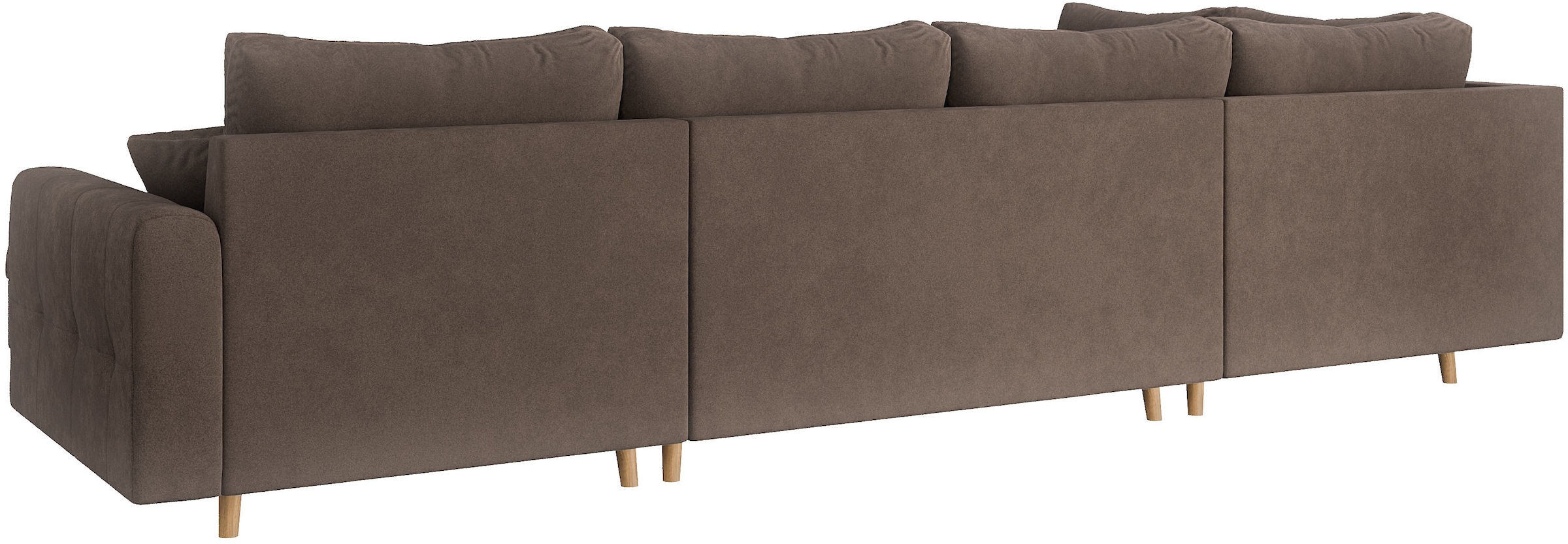 Home affaire Wohnlandschaft »CHARRE U-Form mit Ottomane, Maße B/T/H: 310/161/81 cm« feine Steppung, lose Rücken- und Zierkissen, auch in Cord und Bouclé