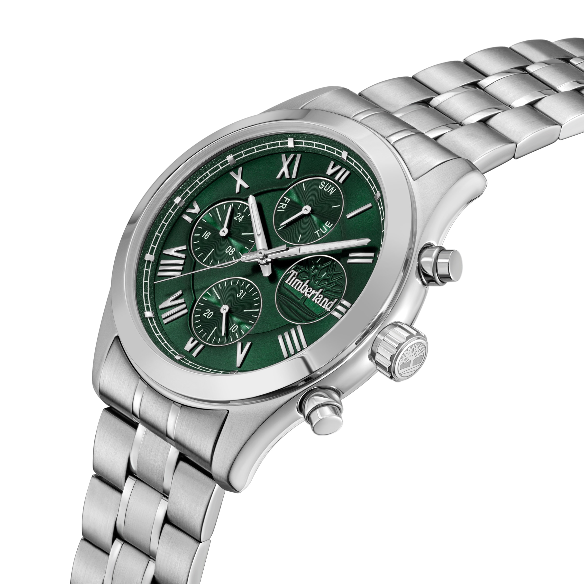 Timberland Multifunktionsuhr »ASHMONT« Quarzuhr, Armbanduhr, Herrenuhr, Edelstahlarmband, analog, Tag
