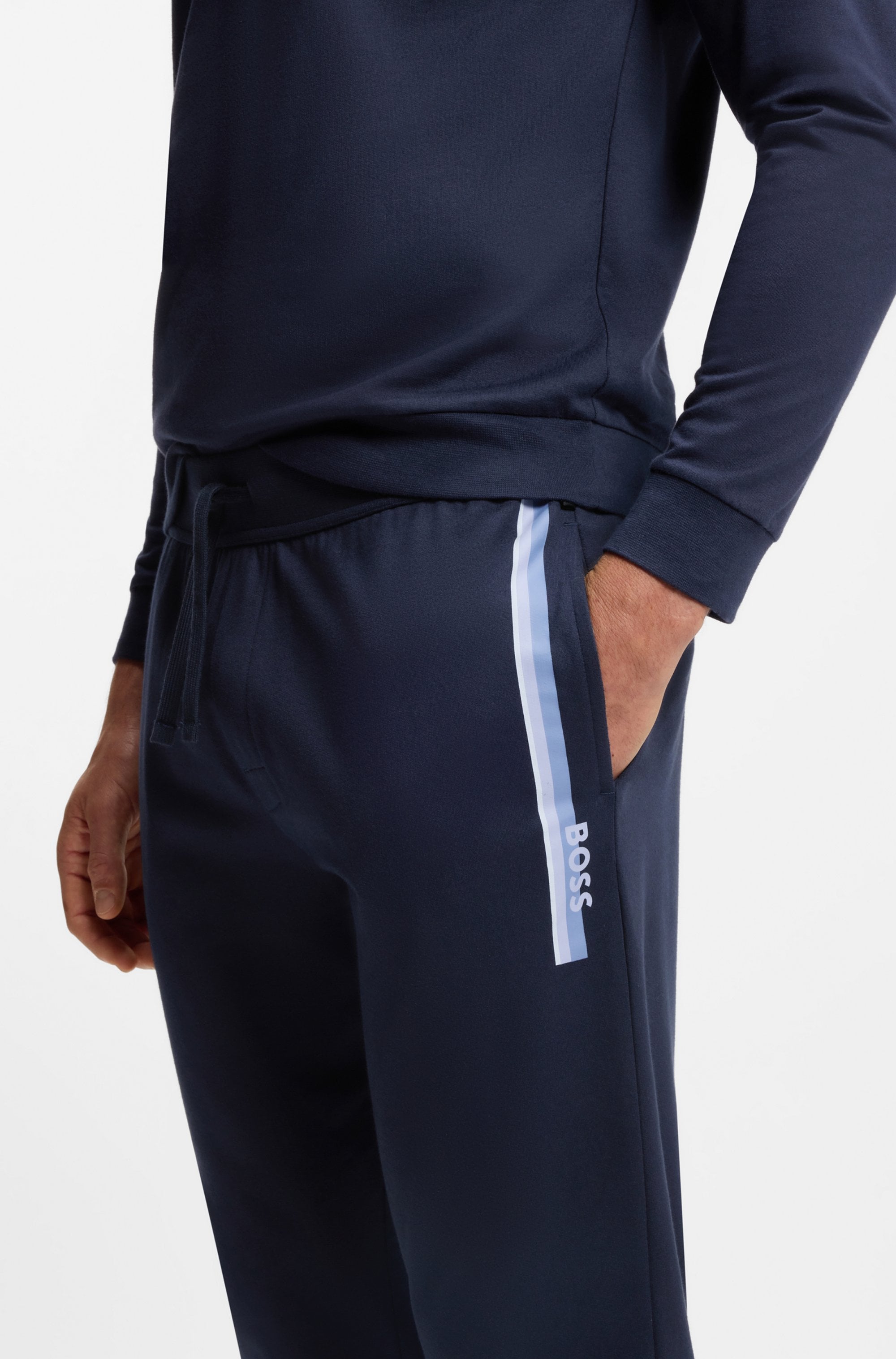 BOSS Jogginghose »Authentic«  aus Baumwoll-Terry mit Streifen und Logo