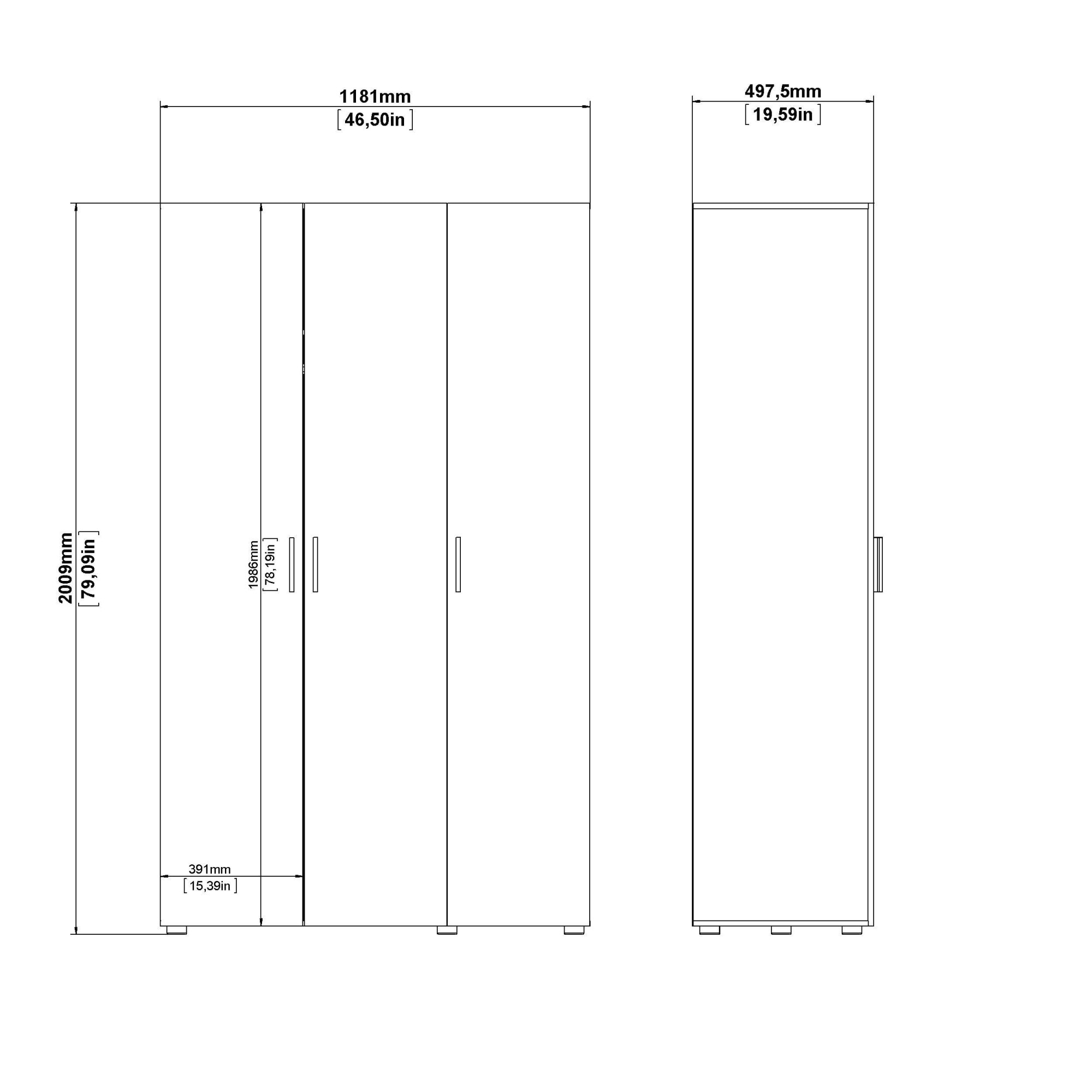 INOSIGN Kleiderschrank »Pepe Drehtürenschrank, Stauraum«, Breite 79 oder 118 cn, Höhe 200,9 cm