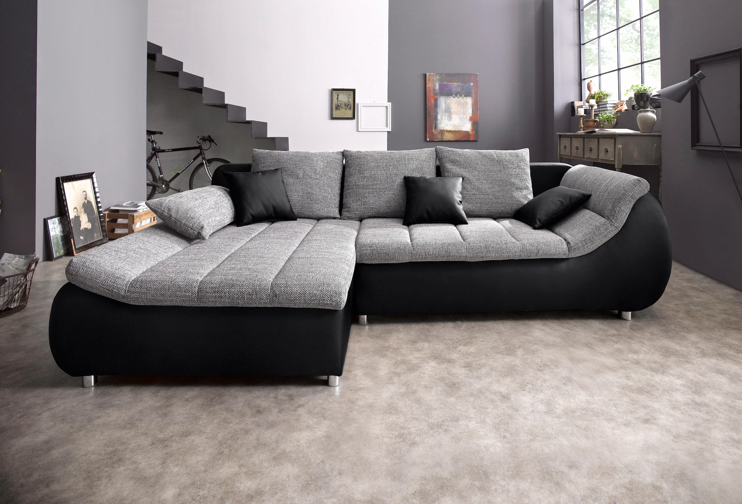 INOSIGN Ecksofa »Imola, bequem, aktuelle Steppung im Sitz, L-Form, Breite 2 günstig online kaufen