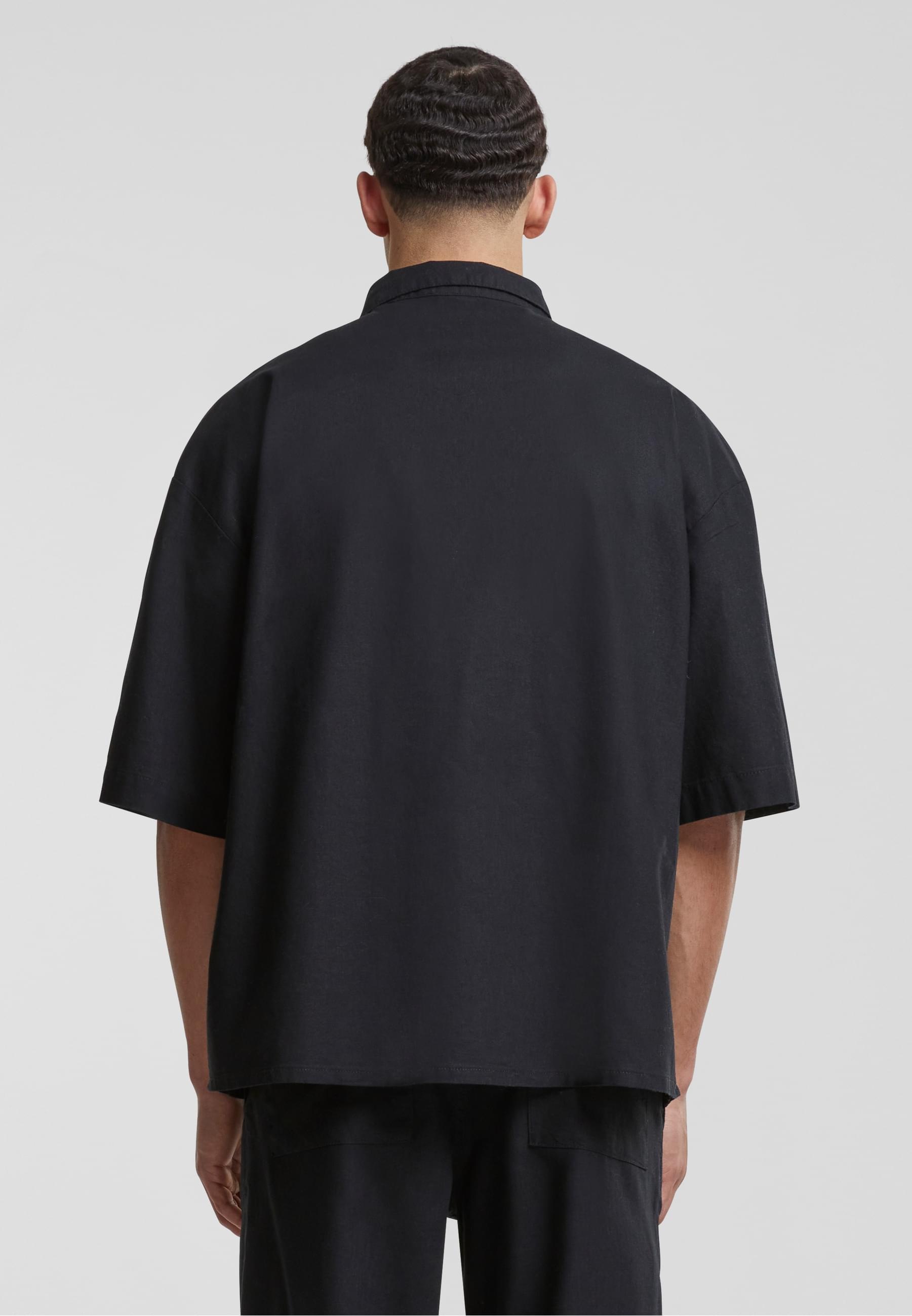 URBAN CLASSICS Langarmhemd »Urban Classics Herren Boxy Cotton Linen Shirt« 1 Stk. tlg.