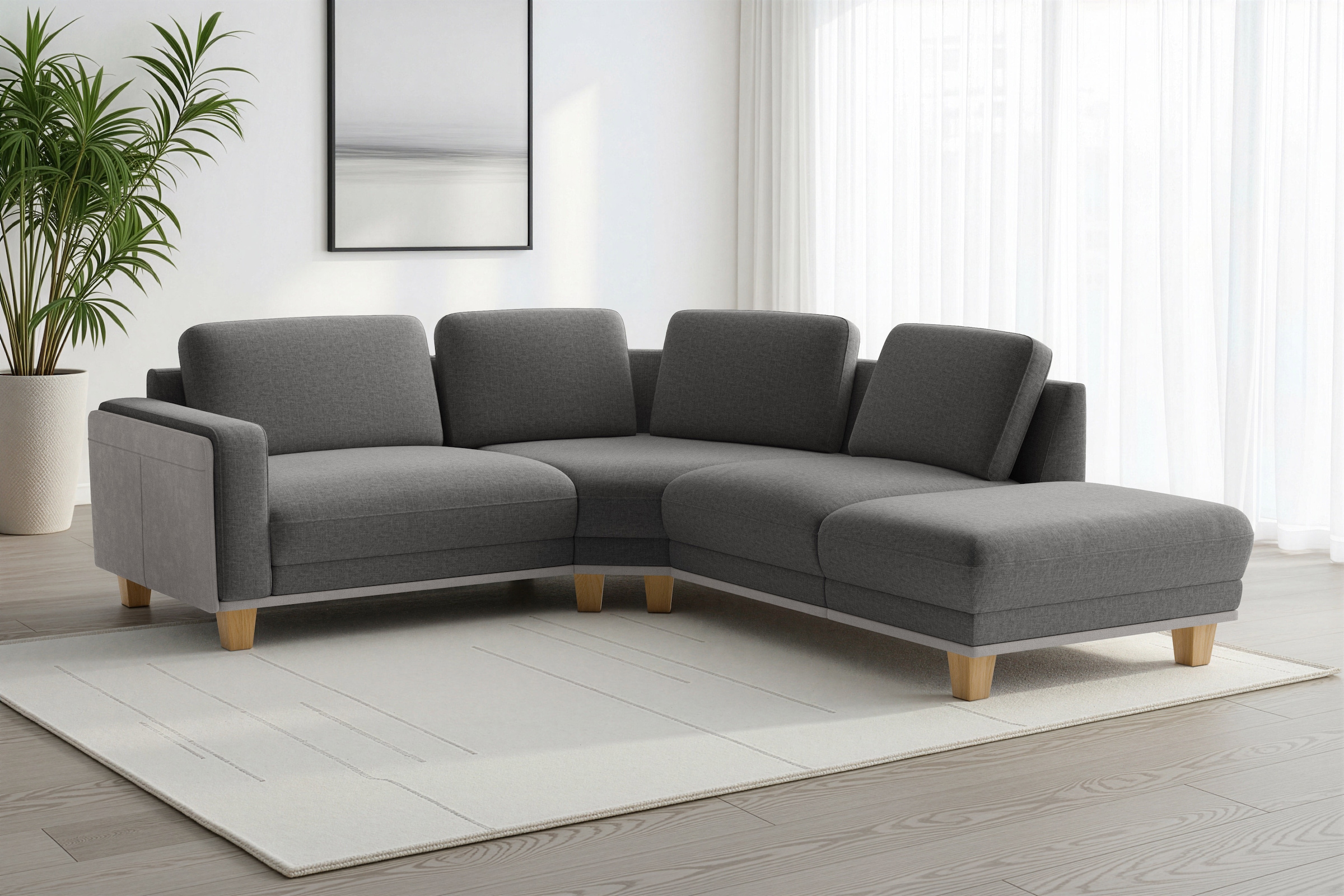 sit&more Ecksofa »Concept« Modernes Sofa in drei Fußfarben zur Auswahl