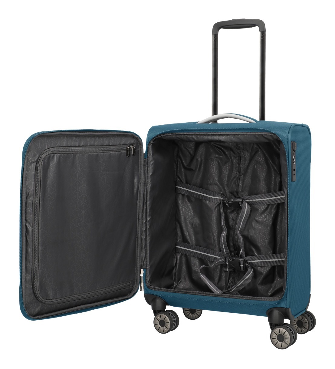 travelite Handgepäck-Trolley »JETPACK Multi Light 4 Cabin, konzipiert für Condor & Ryanair«, 4 Rollen, Weichgepäck-Koffer Handgepäck für die meisten gängigen Airlines