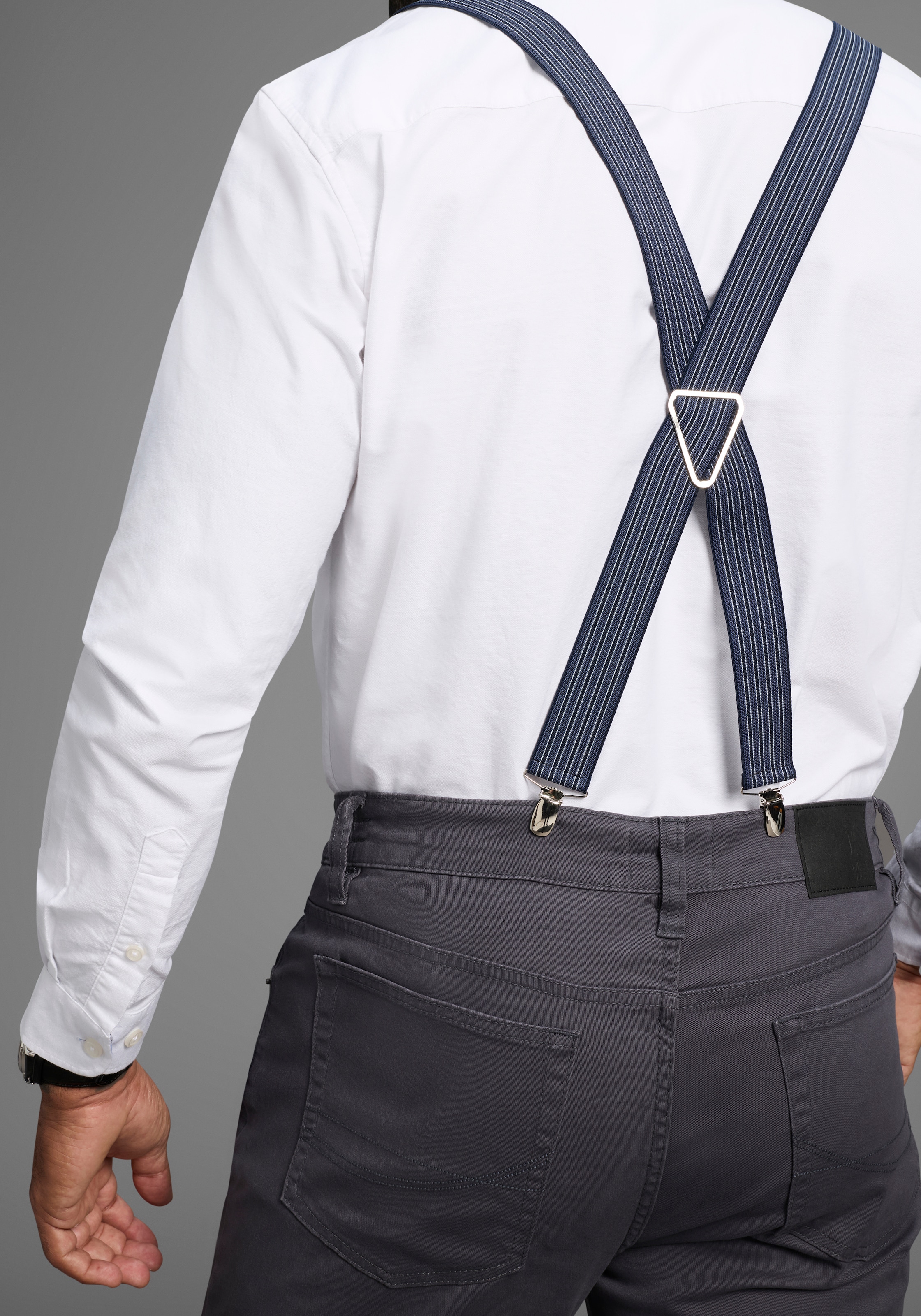 Man's World Hosenträger in bequemer Breite & extra Länge bis 130cm - im Streifendesign