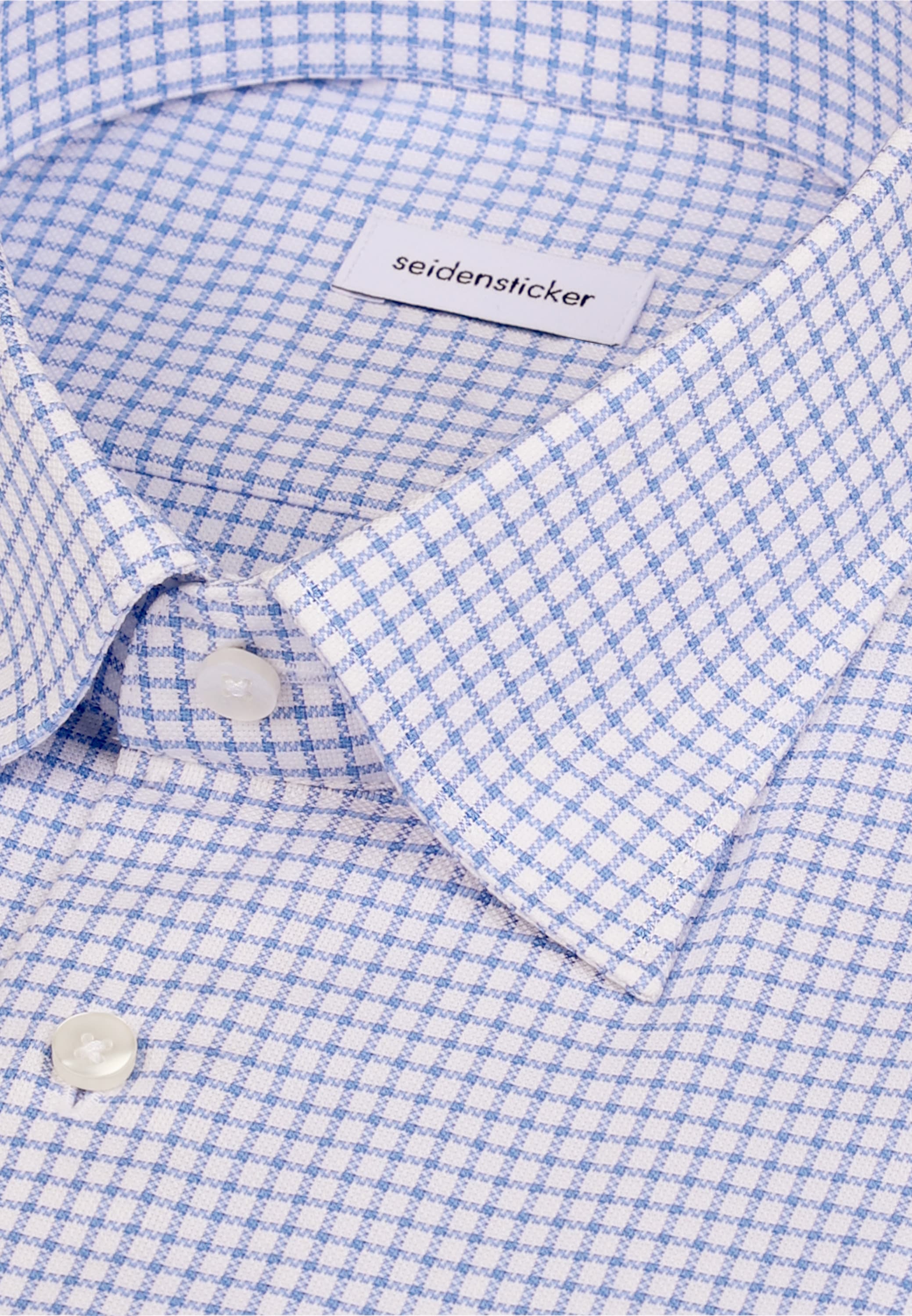 seidensticker Businesshemd »Schwarze Rose« Slim 1/1 Covered-Button-Down-Kragen Karo