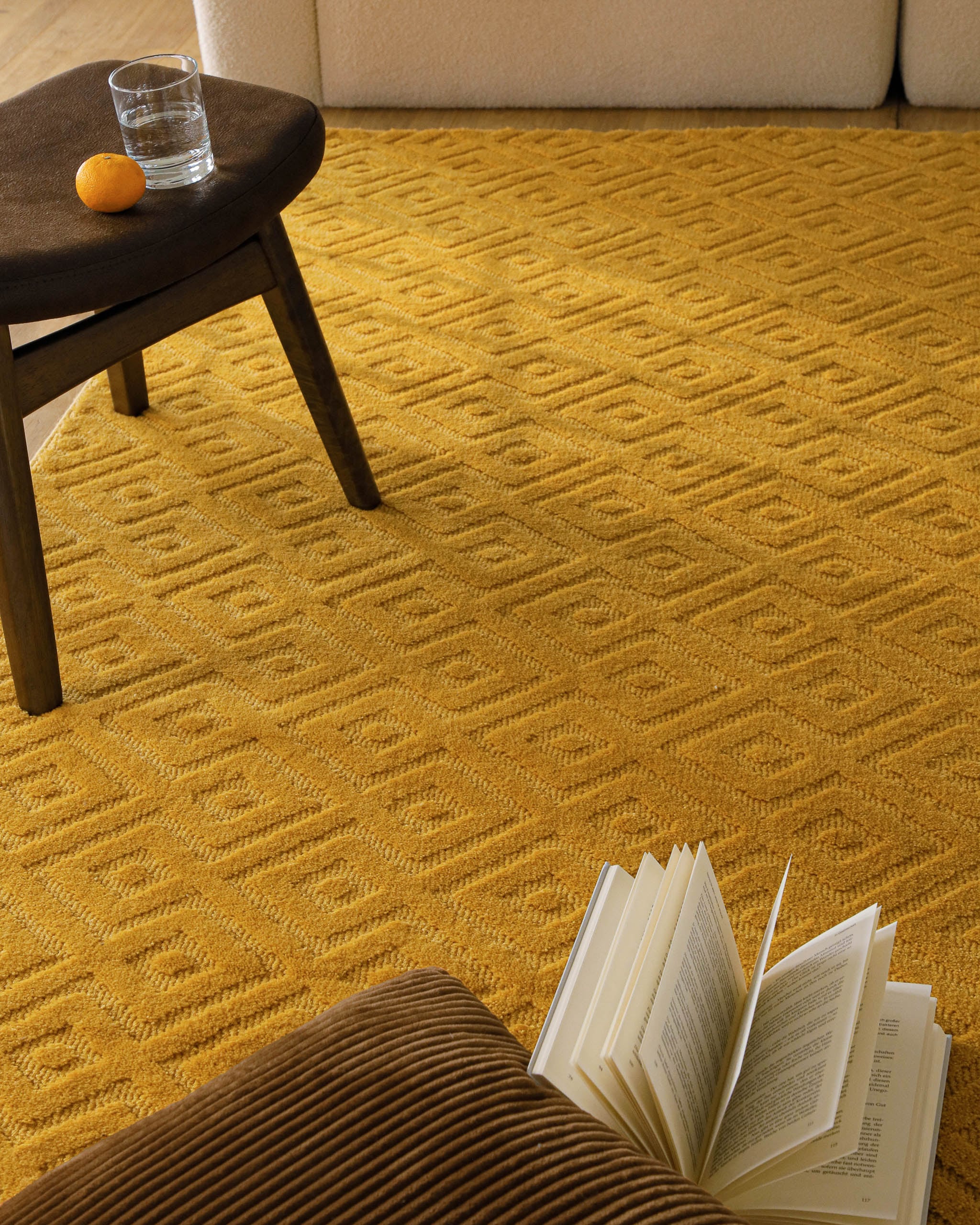 Wecon home Teppich »Castello TWO« rechteckig 7 mm Höhe Schurwolle, Kurzflor mit Hoch-Tief-Effekt, Wohnzimmer, Rautenmuster