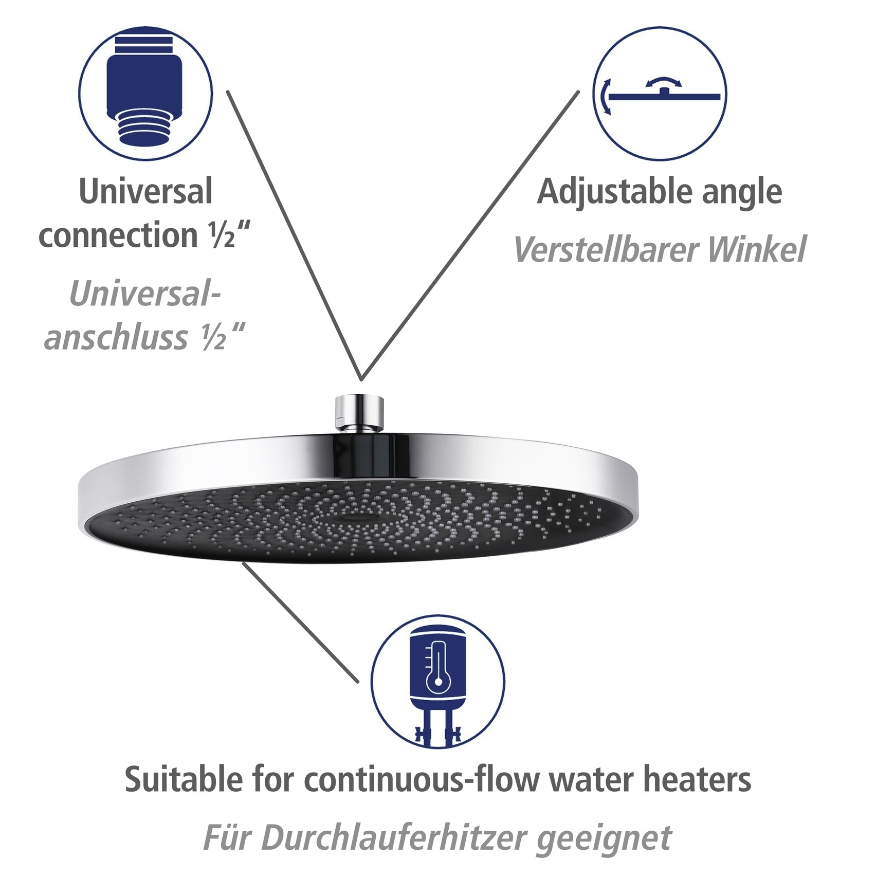 WENKO Duschsystem »Softwater« Chrom, einfacher Anschluss an bestehende Armatur o. Wandanschlussbogen