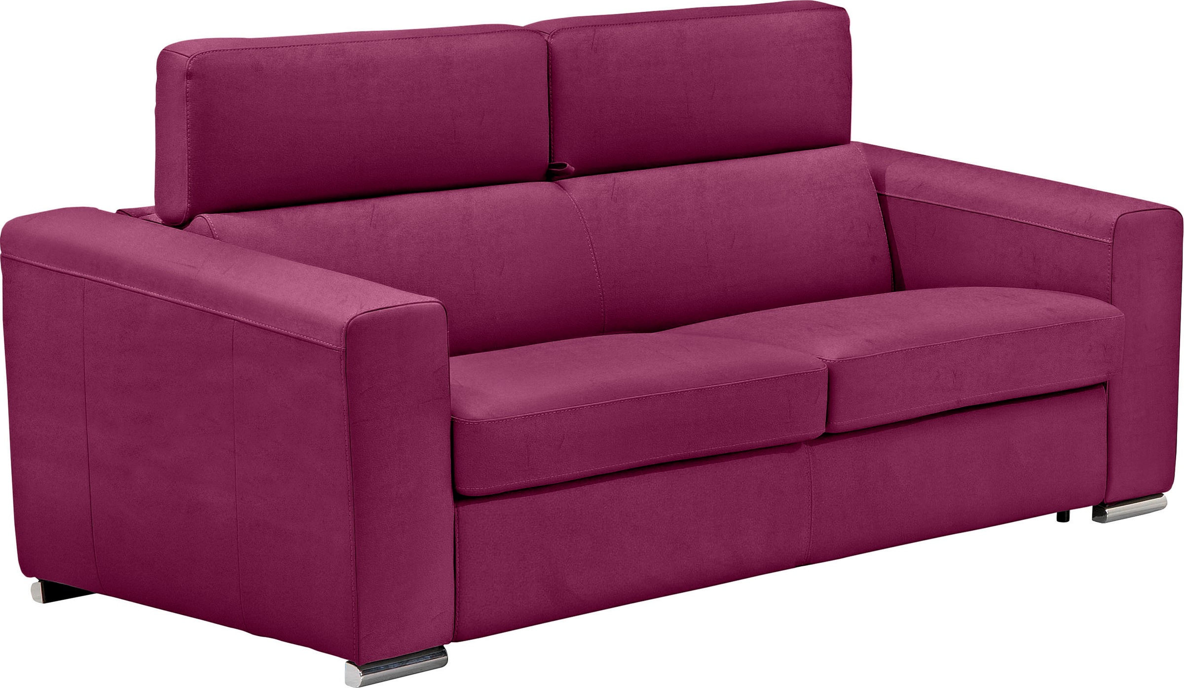 Egoitaliano Schlafsofa »Cabiria, Design und super Sitz- und Liegekomfort«, Sofa inkl. Schlaffunktion, Kopfteile verstellbar, mit Metallfüßen