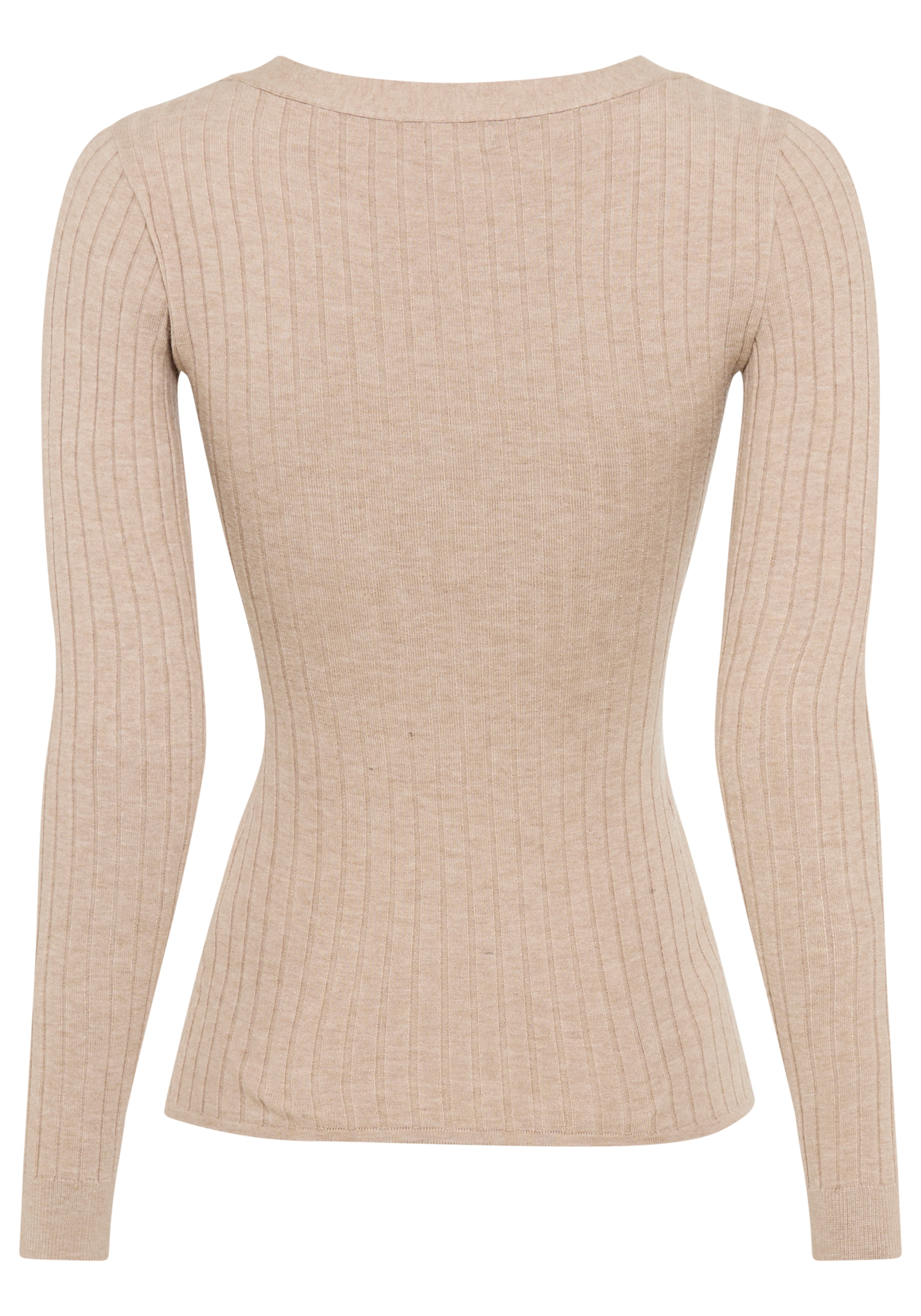Bruno Banani V-Ausschnitt-Pullover, Wickeloptik und edles Knopfdetail - NEUE KOLLEKTION
