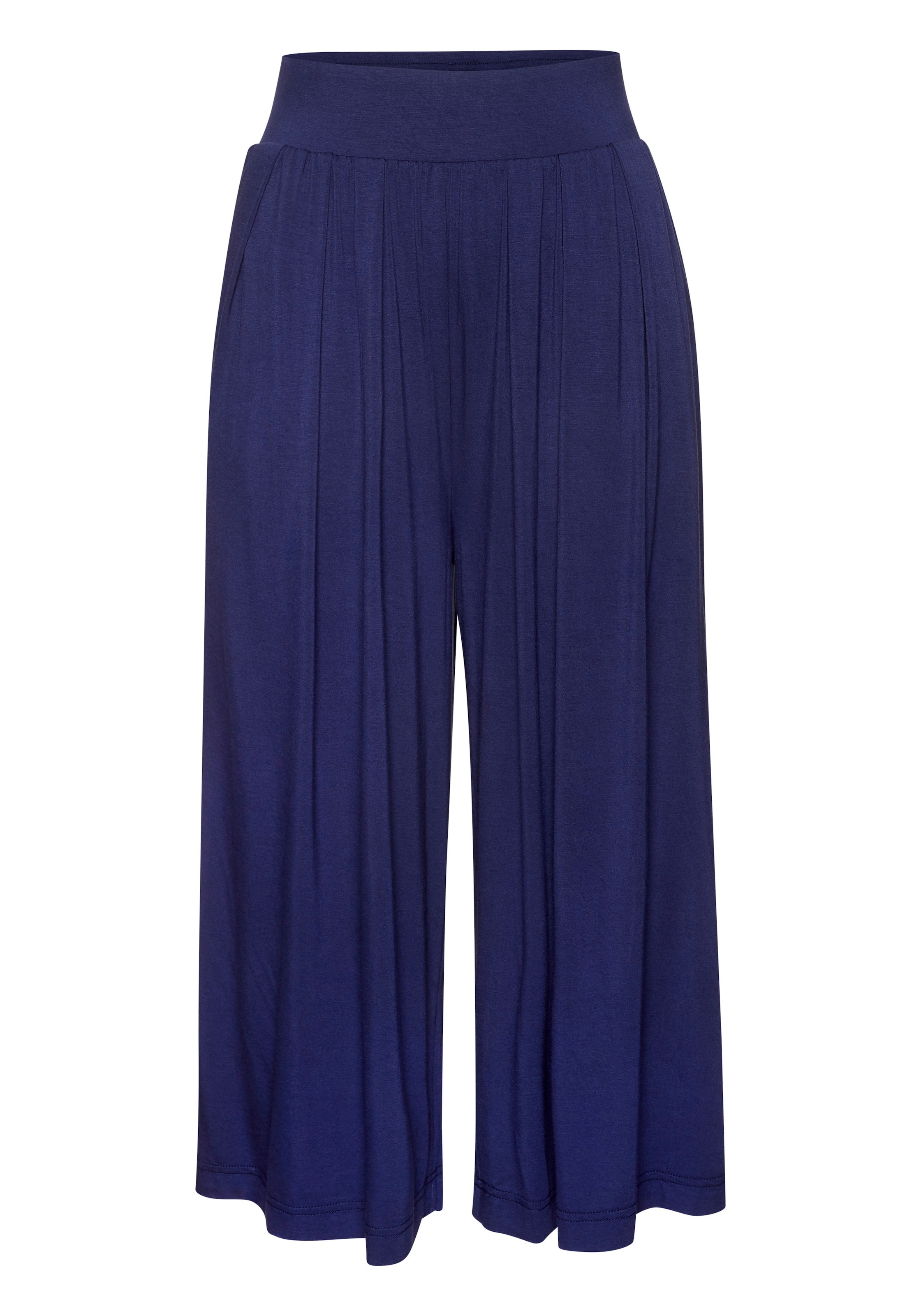 LASCANA Culotte »mit extra weitem Bein aus luftig-leichter Viskose«  bequeme Schlupfhose mit modischen Falten, Strandhose, Sommerhose