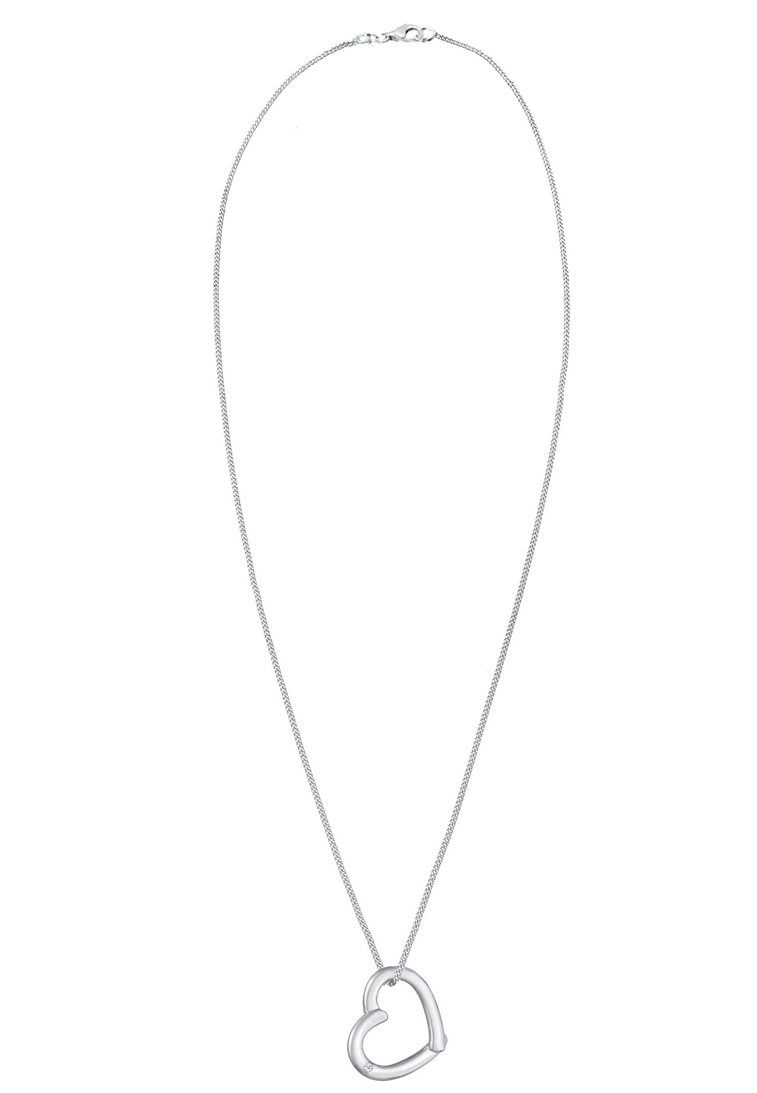 Elli DIAMONDS Collierkettchen »Herz Anhänger mit Diamant (0.02 ct.) 925 Silber«