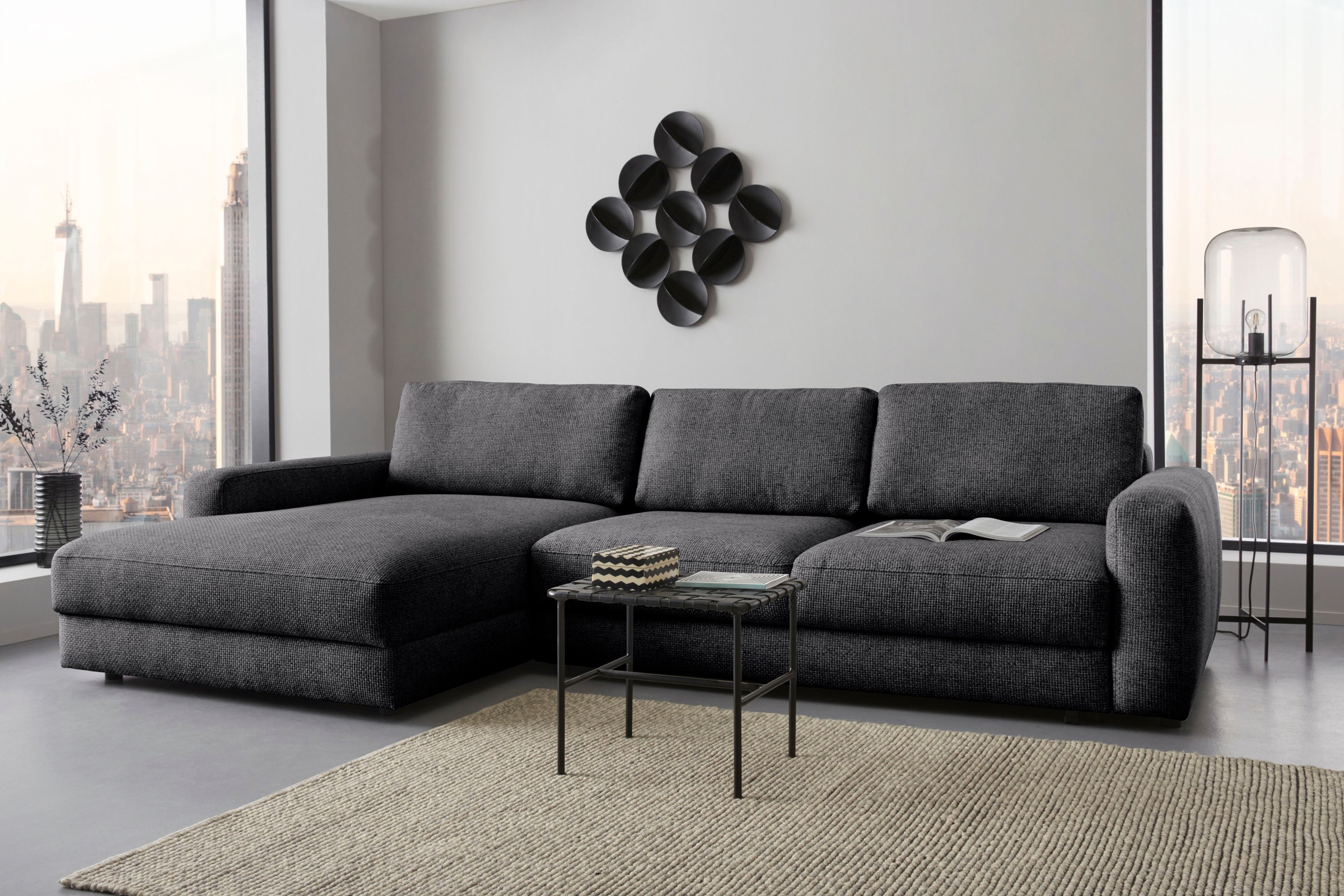 Places of Style Ecksofa »Bloomfield, bequem und elegant, OTTOs Choice, L-Form«, wahlweise mit Bettfunktion und Bettkasten