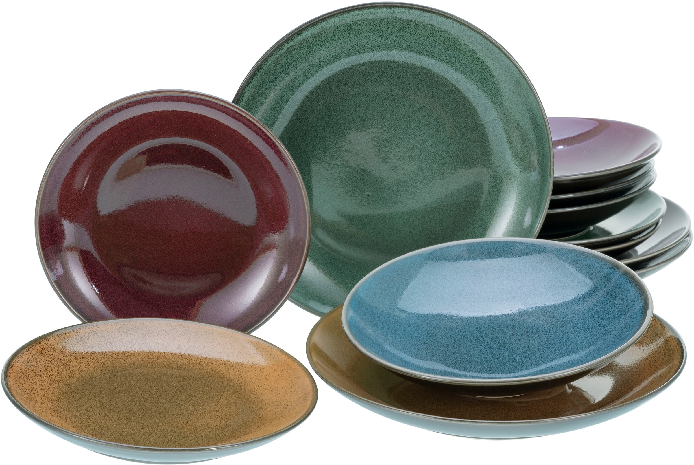 CreaTable Tafelservice »Geschirr-Set Marrakesch«, (Set, 12 tlg., Teller Set für 4 Personen), Service, mit Vintage Aussenrand, 12 Teile, für 4 Personen