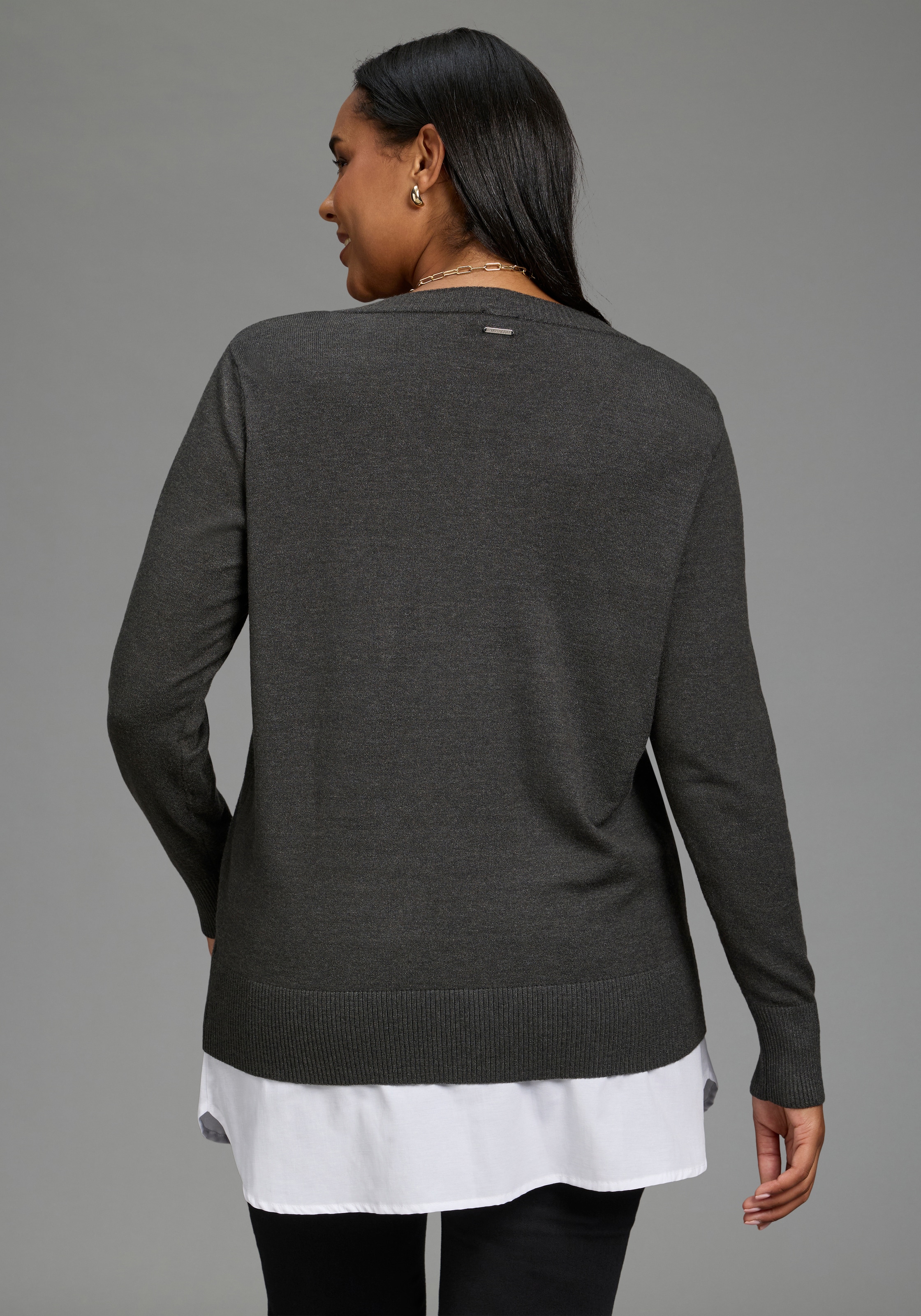 Laura Scott CURVE Longbluse »Blusenverlängerung Große Größen« Packung, 2er-Pack,  femininer Stil, aus Baumwolle und Polyester, po-bedeckende Länge