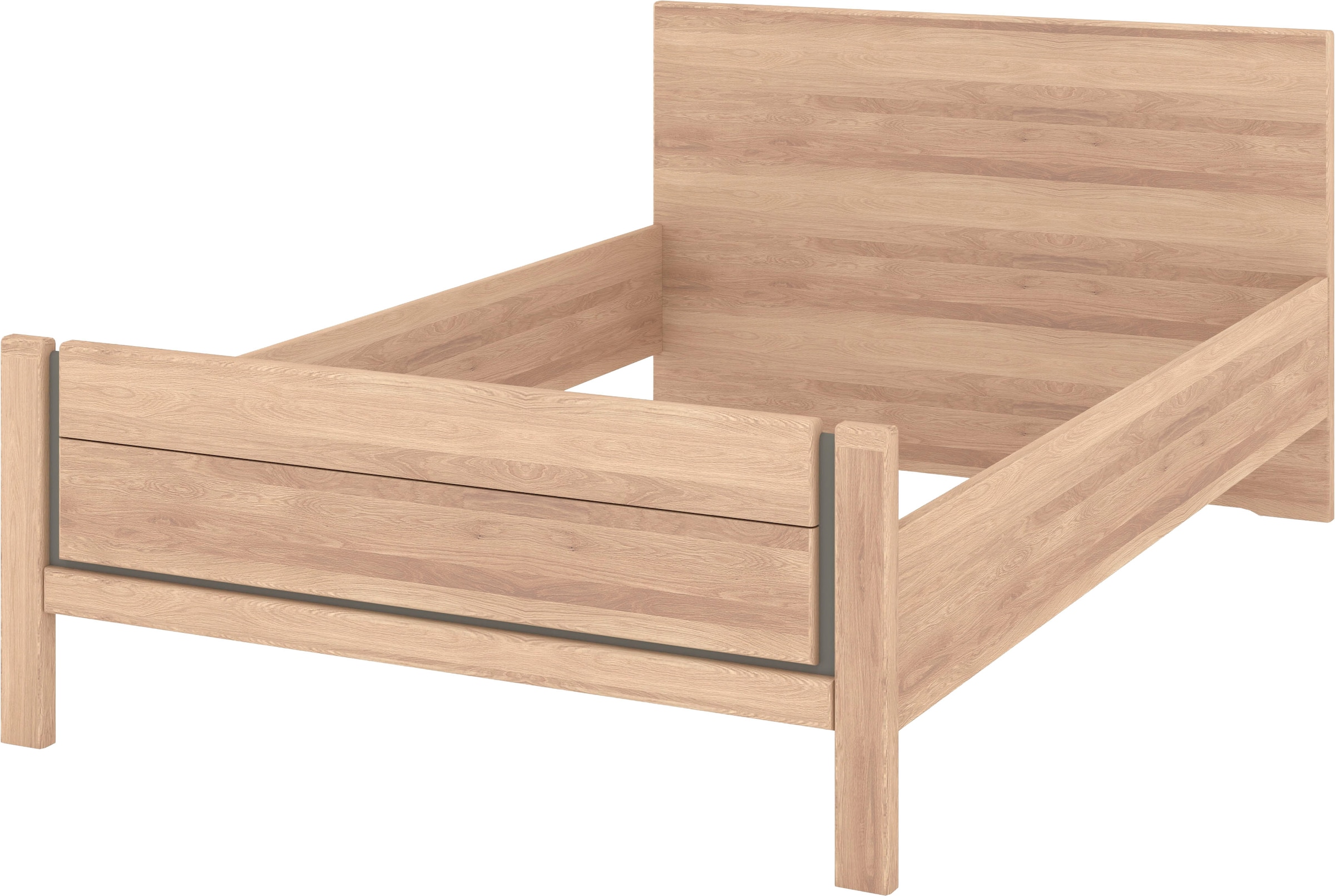 Musterring Holzbett »Sorrent, Bettgestell, Bettrahmen, teilmassiv Eiche«, (MADE IN GERMANY), Eiche teilmassiv, Liegehöhenverstellung, Stollenfußteil
