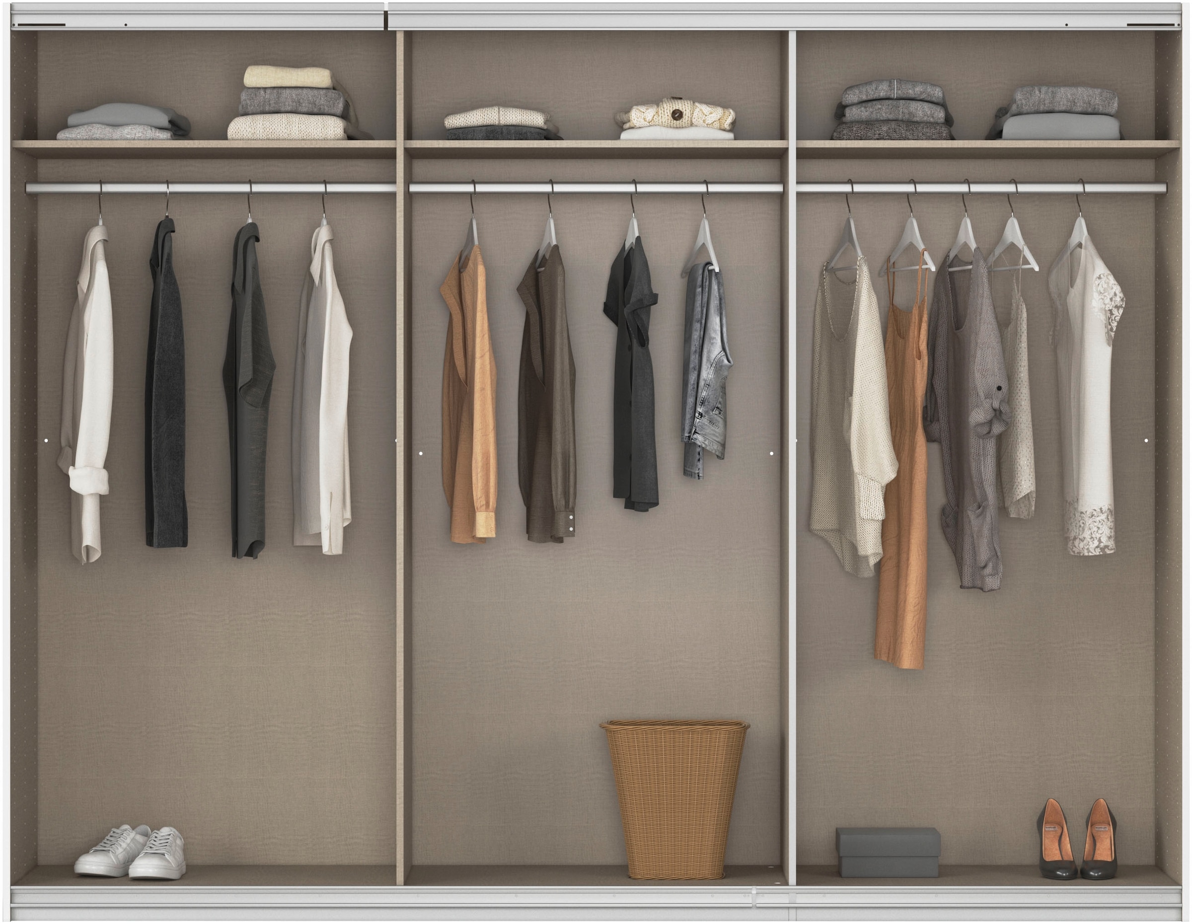 rauch Schwebetürenschrank »Kleiderschrank Schrank Garderobe KULMBACH«, in 2 Höhen erhältlich, mit Metallgriffleisten MADE IN GERMANY