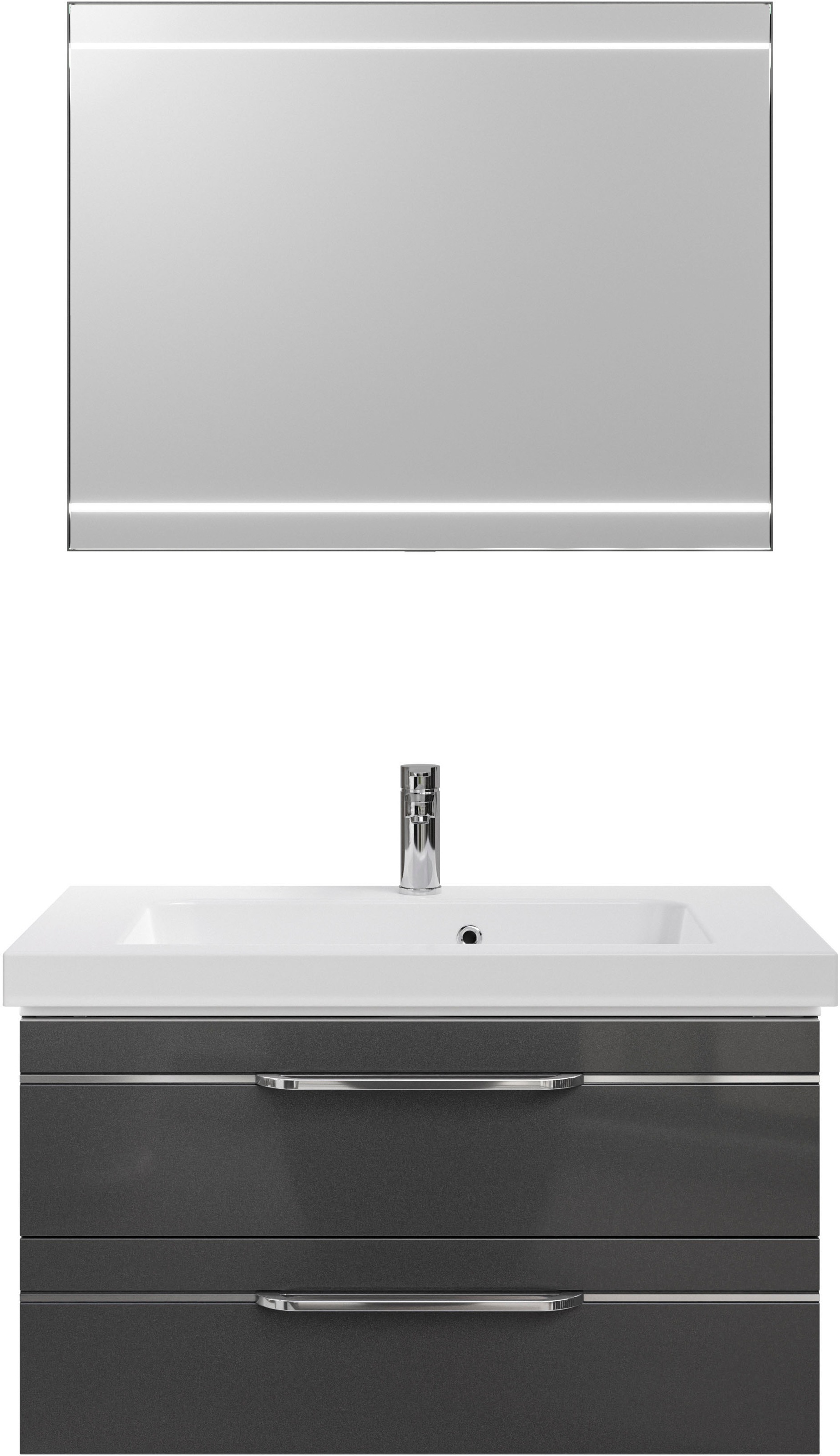 Saphir Badmöbel-Set »Balto 2-teilig Mineralmarmor-Waschtisch mit LED-Spiege günstig online kaufen