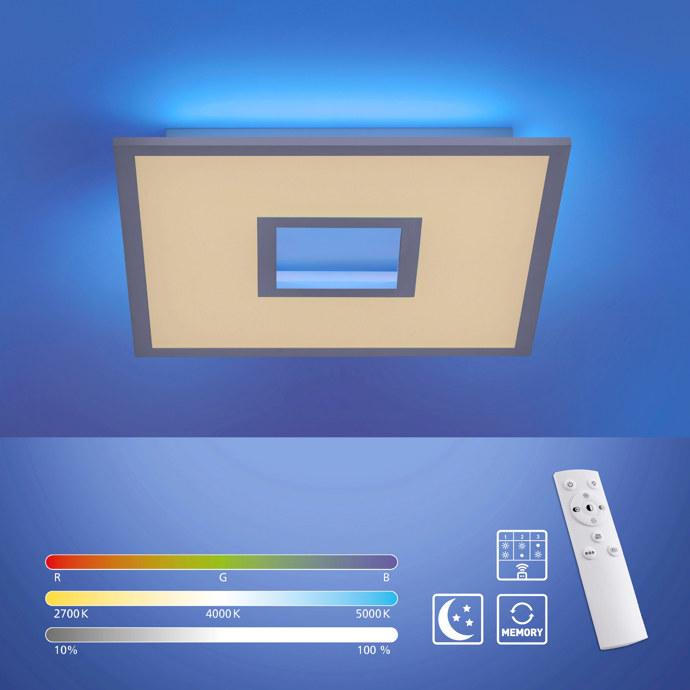 JUST LIGHT LED Deckenleuchte »RECESS«, 1 flammig, Leuchtmittel LED-Board günstig online kaufen