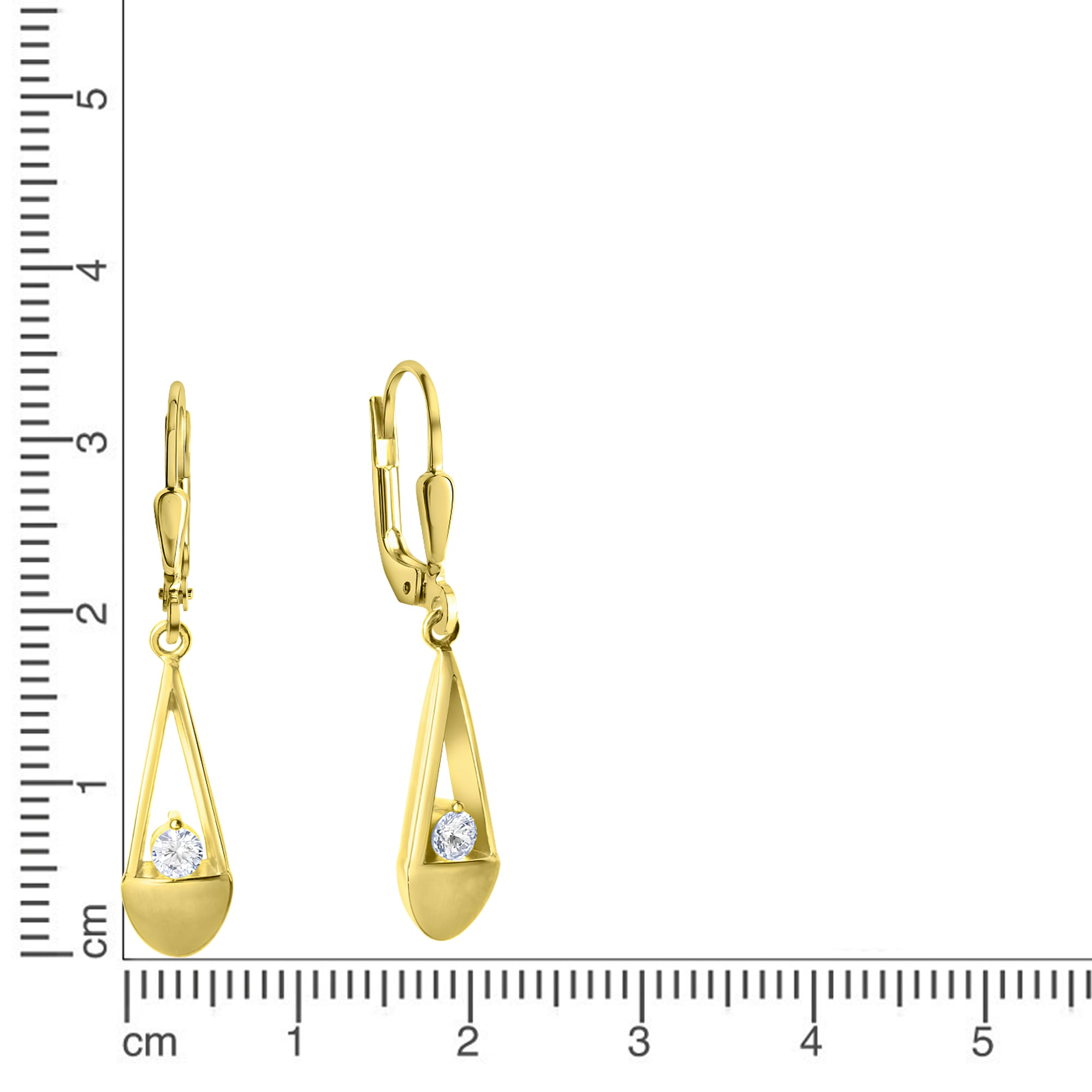 Firetti Paar Ohrhänger »Schmuck Geschenk Gold 375 Ohrschmuck Ohrringe Tropfen« mit Zirkonia (synth.)