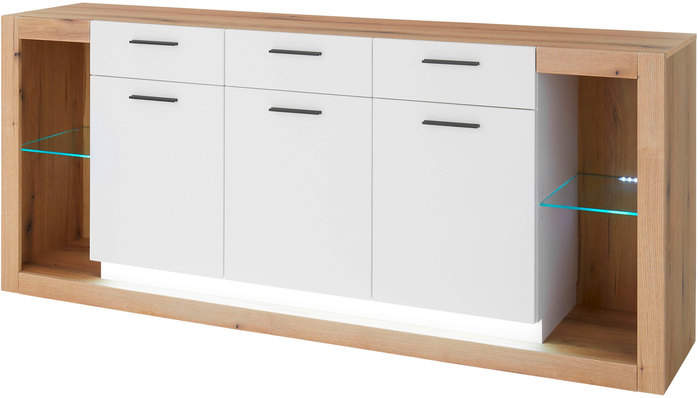 INOSIGN Sideboard »Brixen, moderne Kommode, Stauraumelement in Eiche Evoke Dekor«, Metallgriffe, ausreichend Stauraum, vielseitig einsetzbar