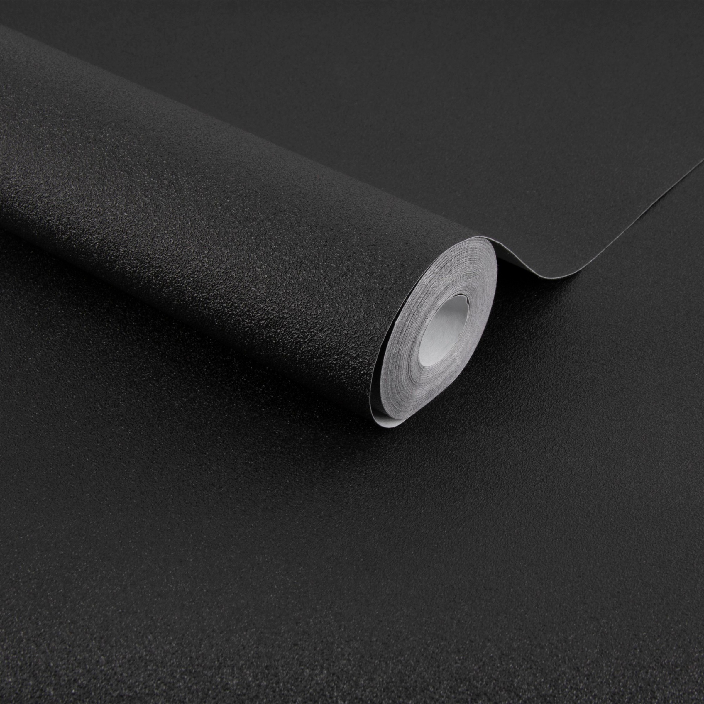 WOW Vliestapete »Pumice Uni« uni geprägt Schwarz - 1005x52 cm