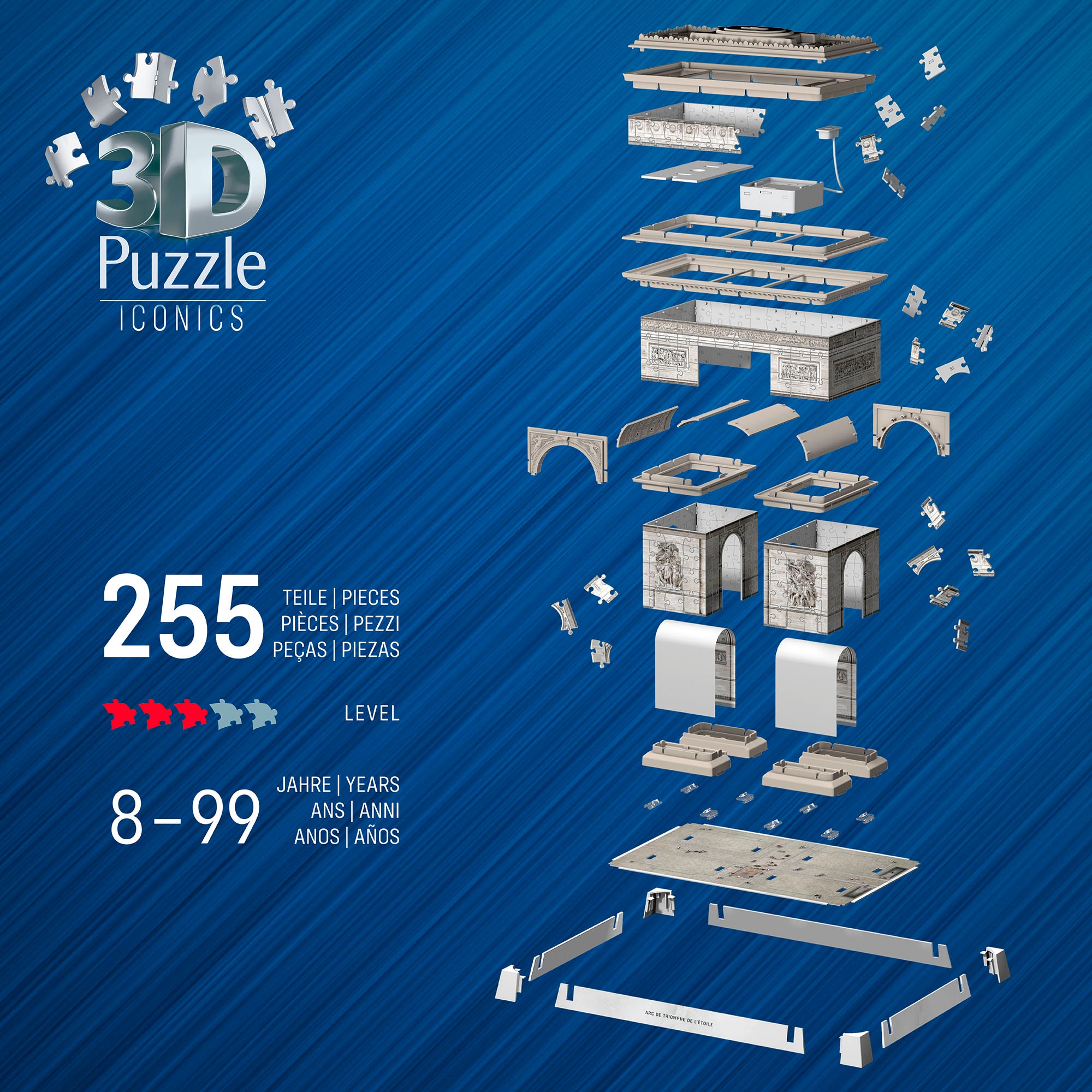 Ravensburger 3D-Puzzle »Iconics: Triumphbogen Paris - mit Licht«, Made in Europe