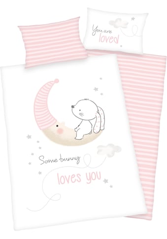 Babybettwäsche »Little bunny«, mit Häschen Motiv und liebevollem Schriftzug