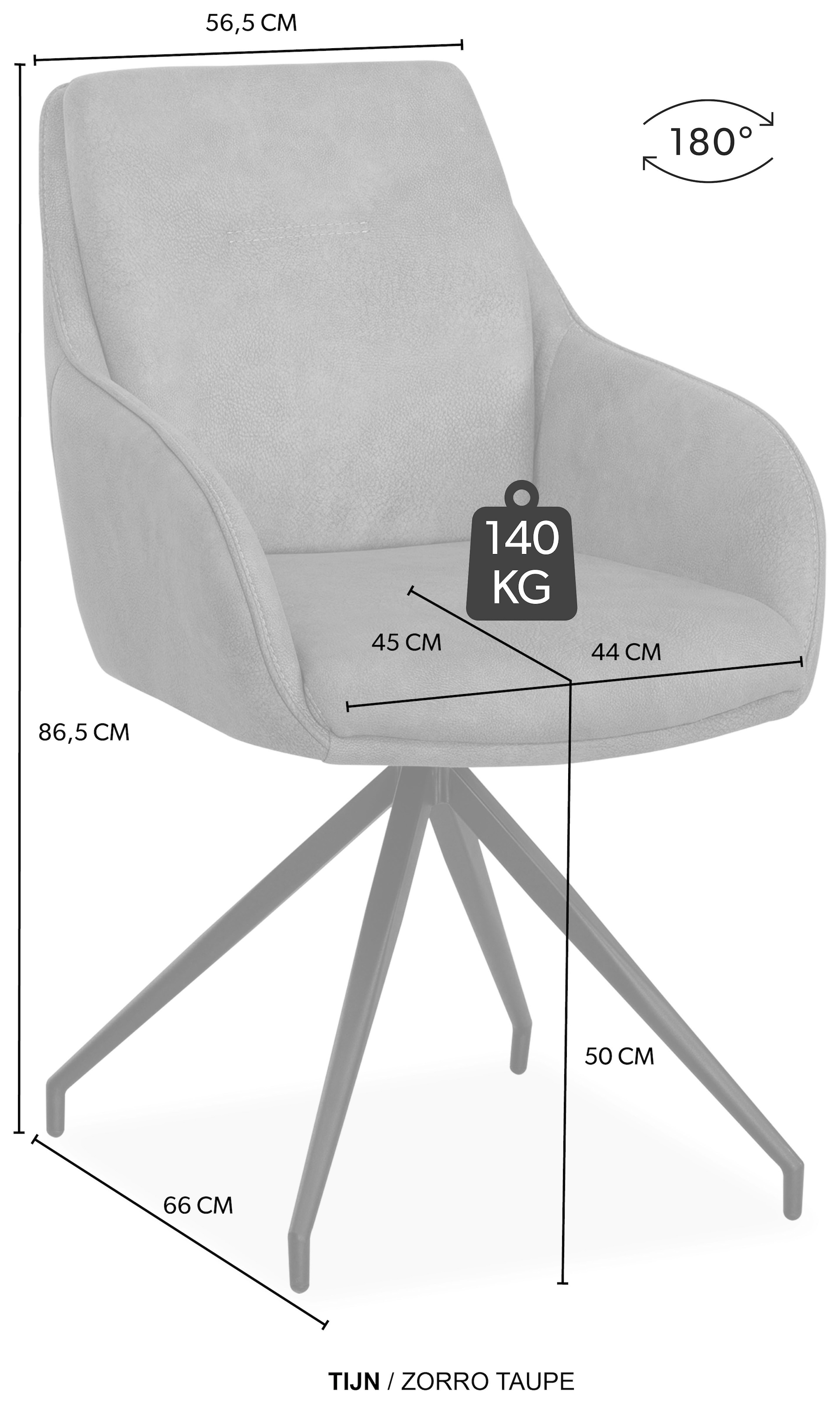 OMG Design Esszimmerstuhl »Tijn«, (Set), 2 St., Stoff, Drehstuhl, Armlehnenstuhl, pflegeleicht
