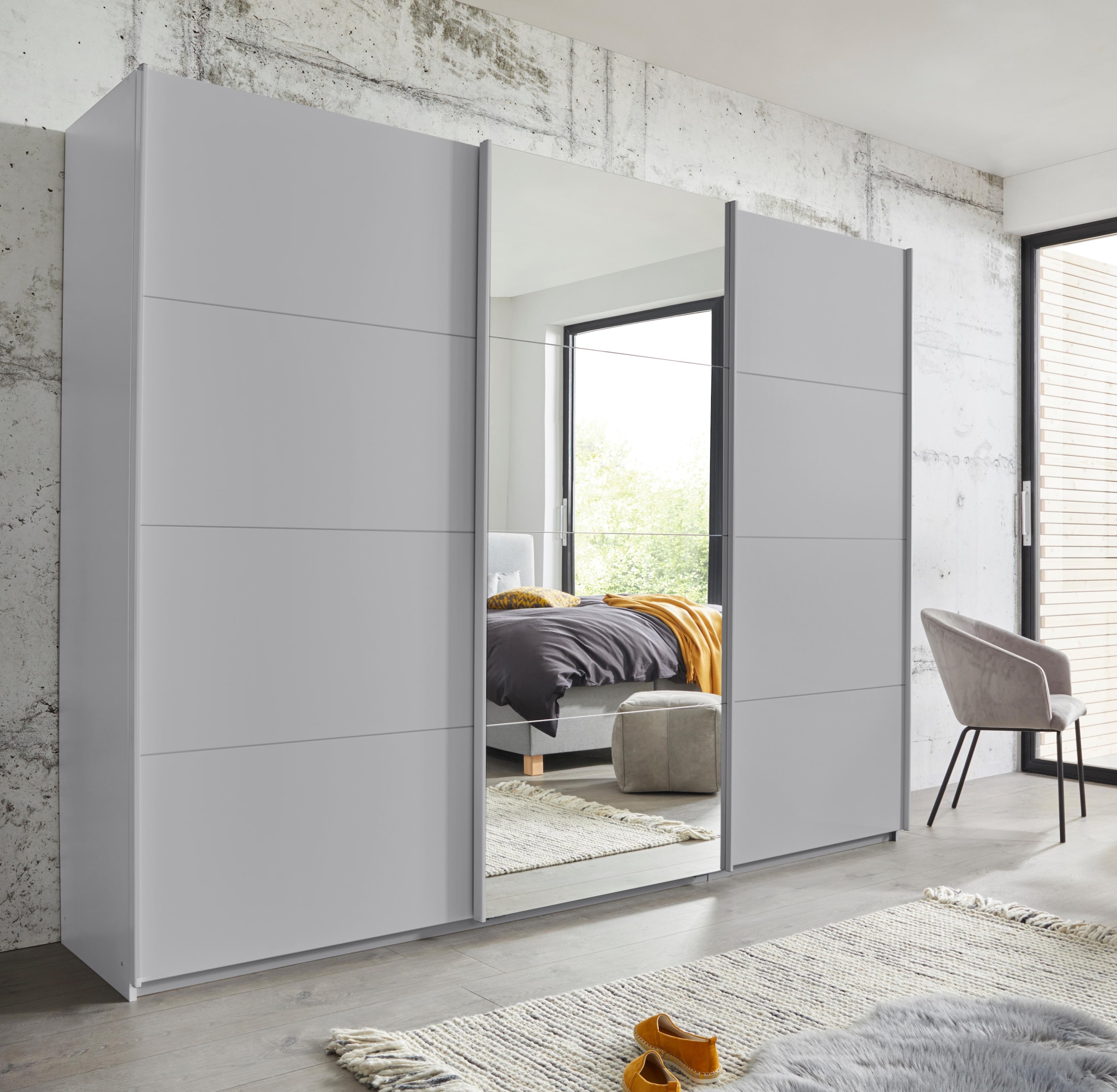 rauch Schwebetürenschrank »Kleiderschrank Schrank Garderobe Wäscheschrank BESTSELLER KEPAN«, inkl. Schubladen-Einsatz und extra Einlegeböden MADE IN GERMANY