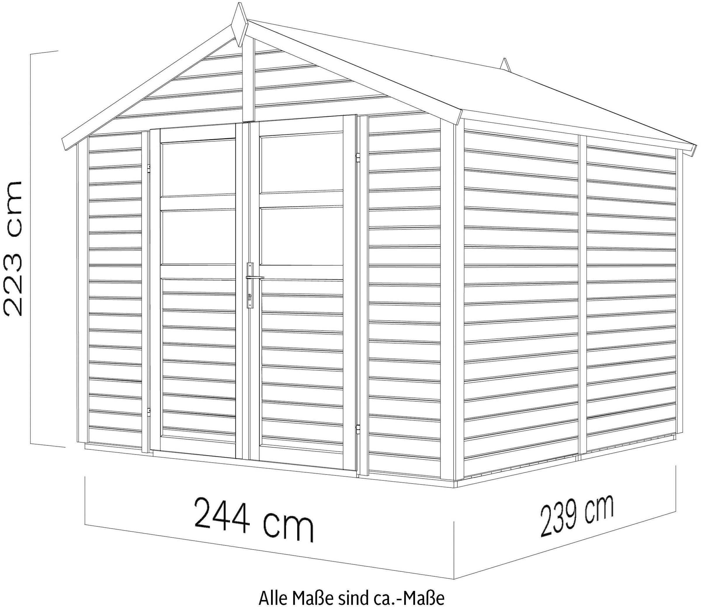 KONIFERA Gartenhaus »Visby 4«, Inklusive Fussboden, in 4 Größen und 2 Farben
