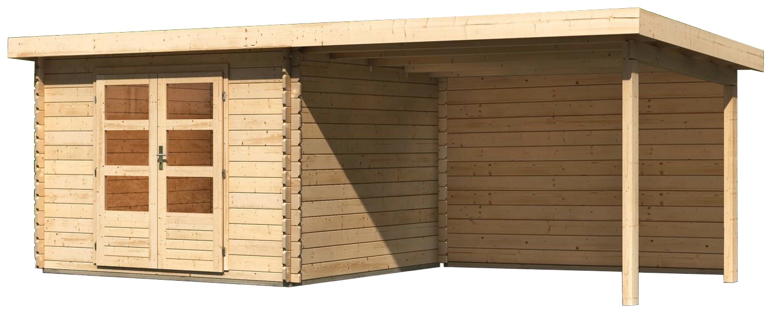 KONIFERA Gartenhaus »Schloßsee 5«, mit Boden, Anbaudach und Rückwand kaufen