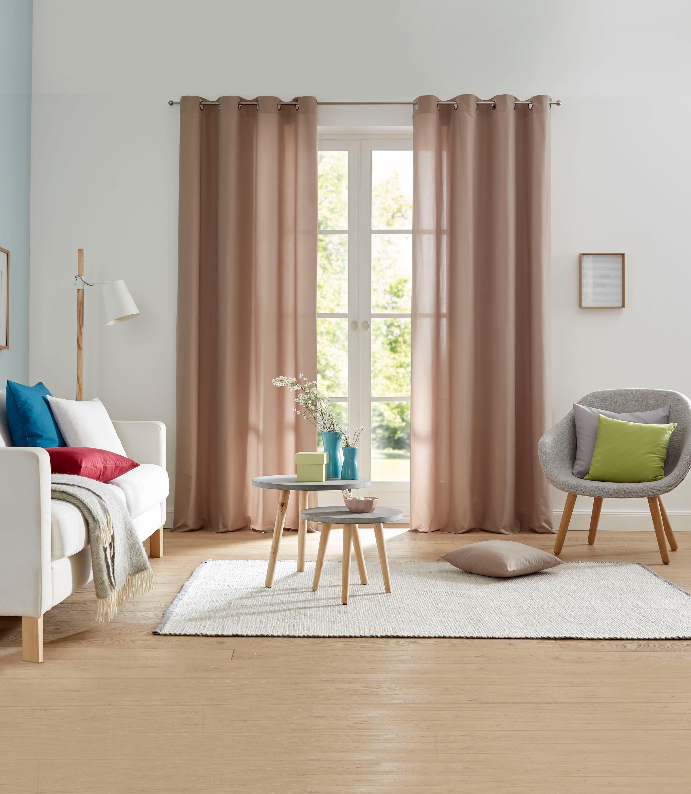 my home Vorhang »Parry« Ösen 2 Stk. tlg. 2-er Set, blickdicht, monochrom, b günstig online kaufen