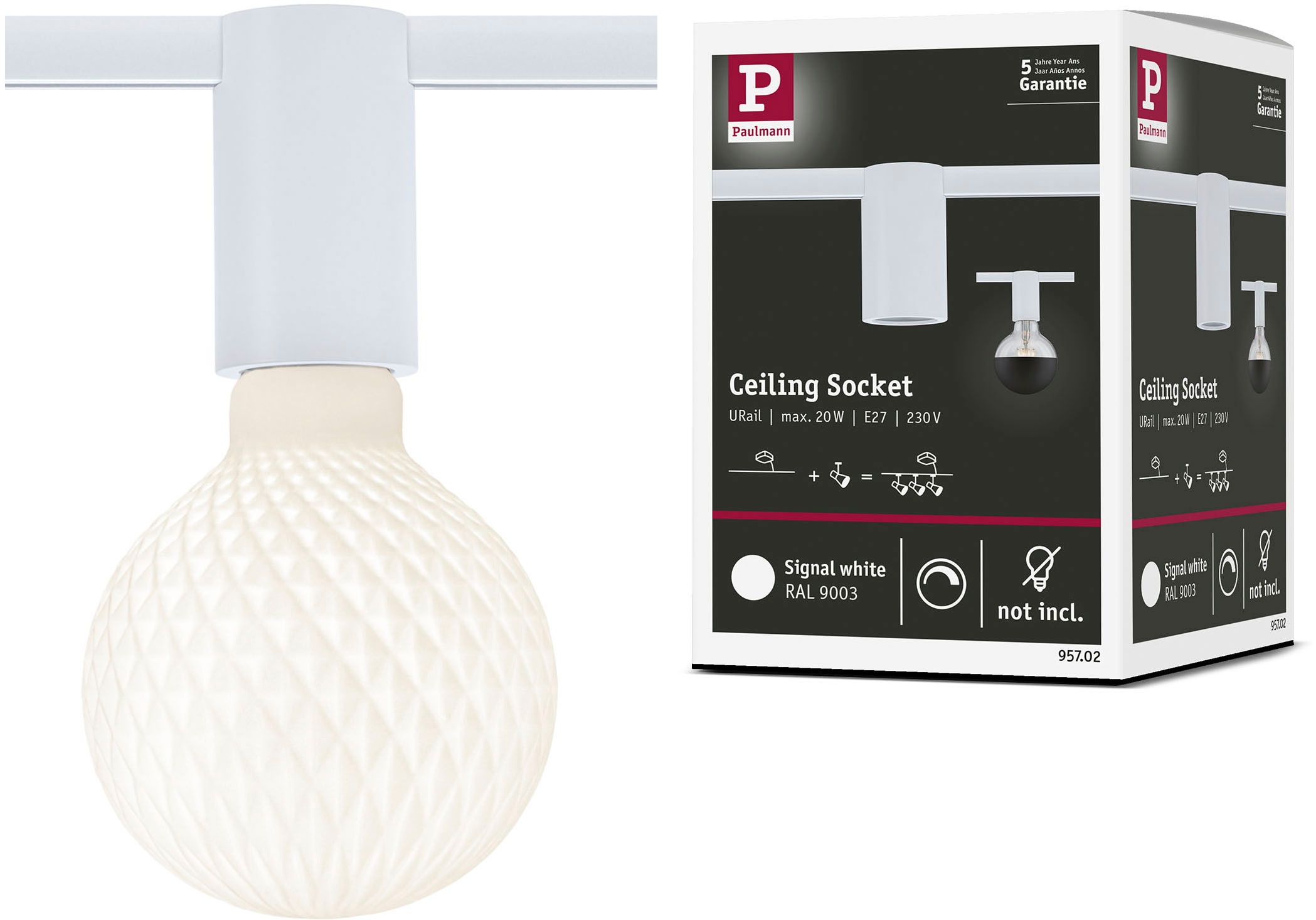 Paulmann Schienensystem-Leuchten »URail Schienenspot Socket E27 max. 20W di günstig online kaufen