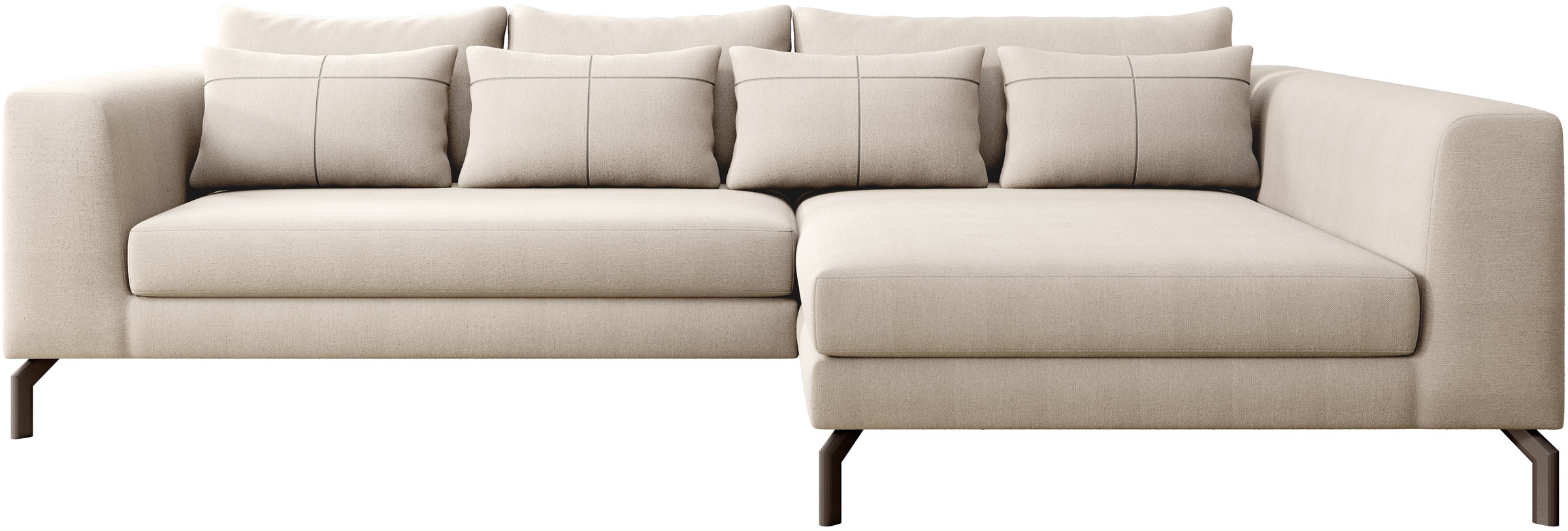 INOSIGN Ecksofa »Cross, mit softem Sitz, L-Form, wendbare Zierkissen, Breit günstig online kaufen