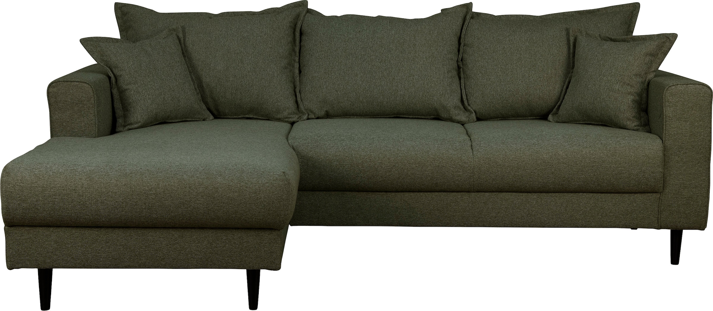 Home affaire Ecksofa »VEYRAS L-Form, hoher Sitzkomfort, Maße B/T/H: 230/150/76 cm«, mit Wellenunterfederung, incl. Rückenkissen und Zierkissen