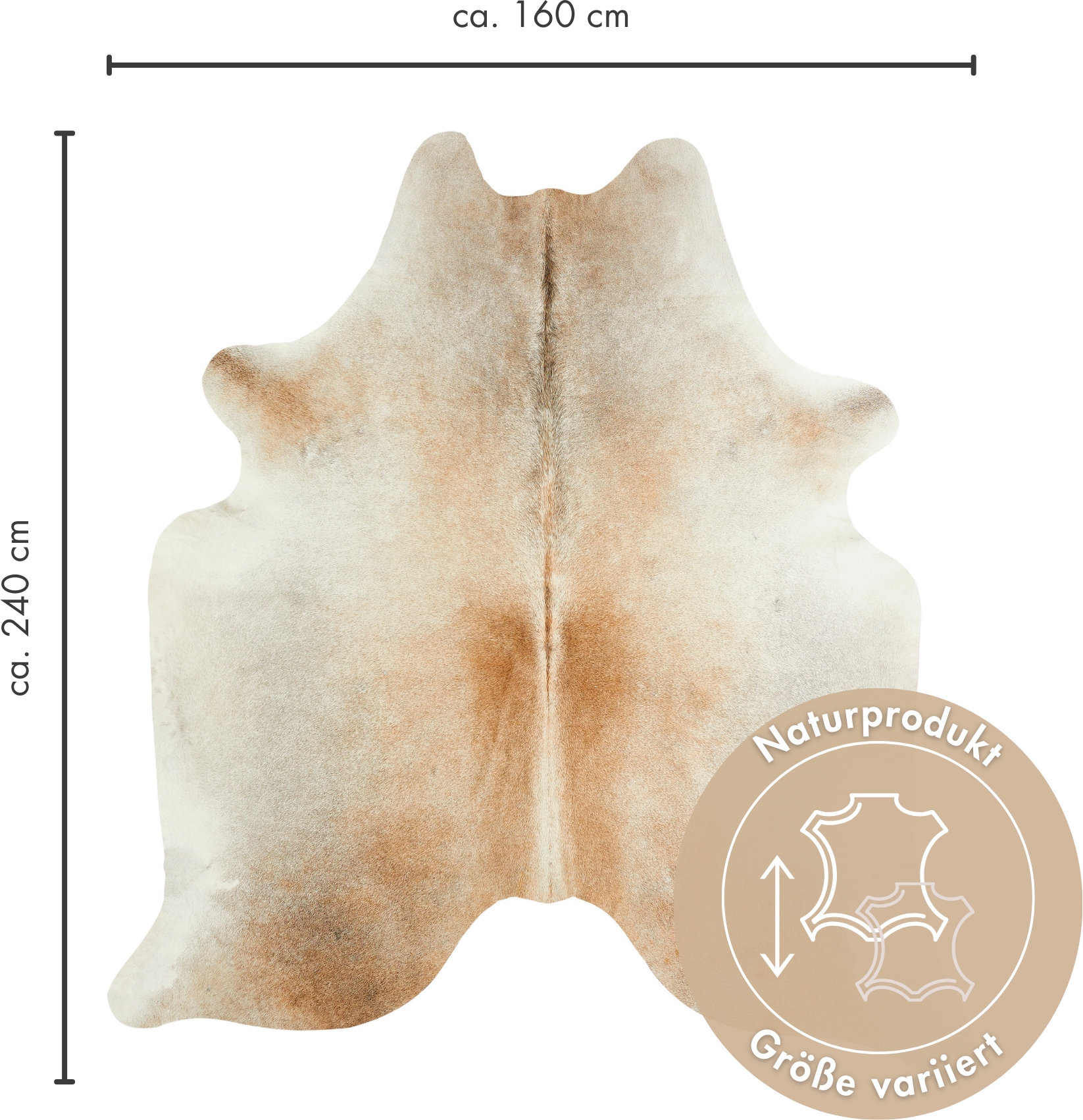 LUXOR living Fellteppich »Rinderfell«, fellförmig, 3 mm Höhe, echtes Rinderfell, Naturprodukt - daher ist jedes Fell ein Einzelstück