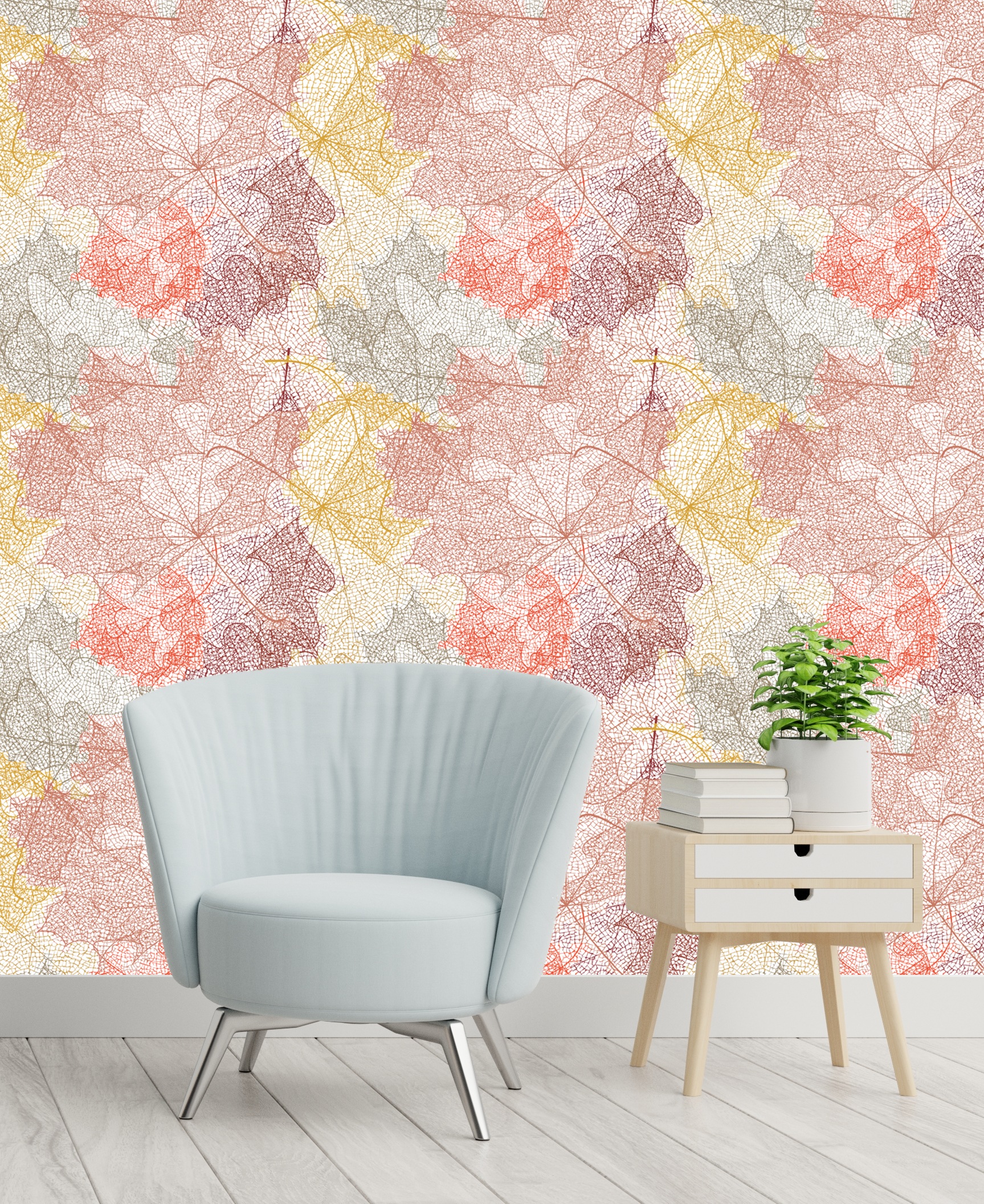 queence Vinyltapete »Ahornblätter« natürlich glatt 90x250cm, selbstklebend, günstig online kaufen