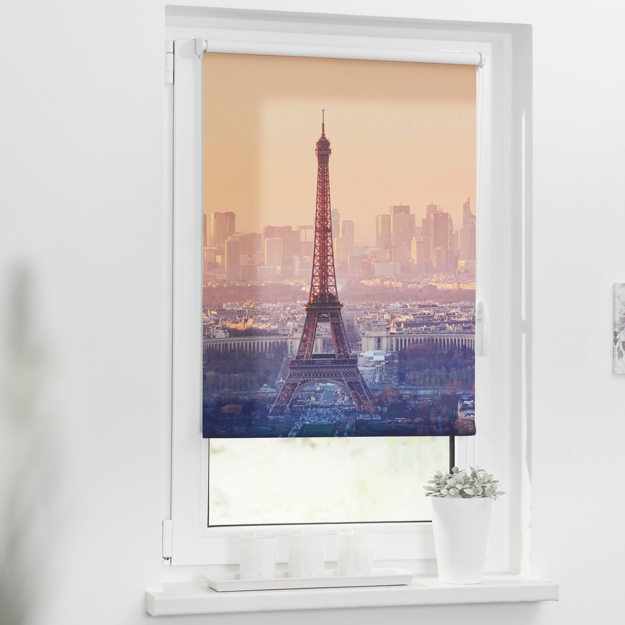 LICHTBLICK ORIGINAL Seitenzugrollo »Klemmfix Motiv Eiffelturm«, Lichtschutz günstig online kaufen