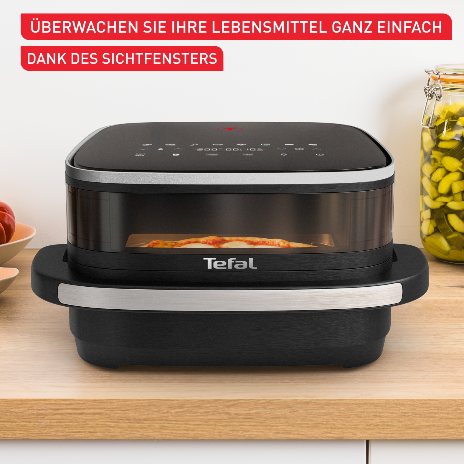 Tefal Heißluftfritteuse »FW4018 Easy Fry XL Surface mit Pizzabackfunktion«, 2200 W, Extra-Crisp-Technologie, spart Zeit und Energie, Sichtfenster, FW4018
