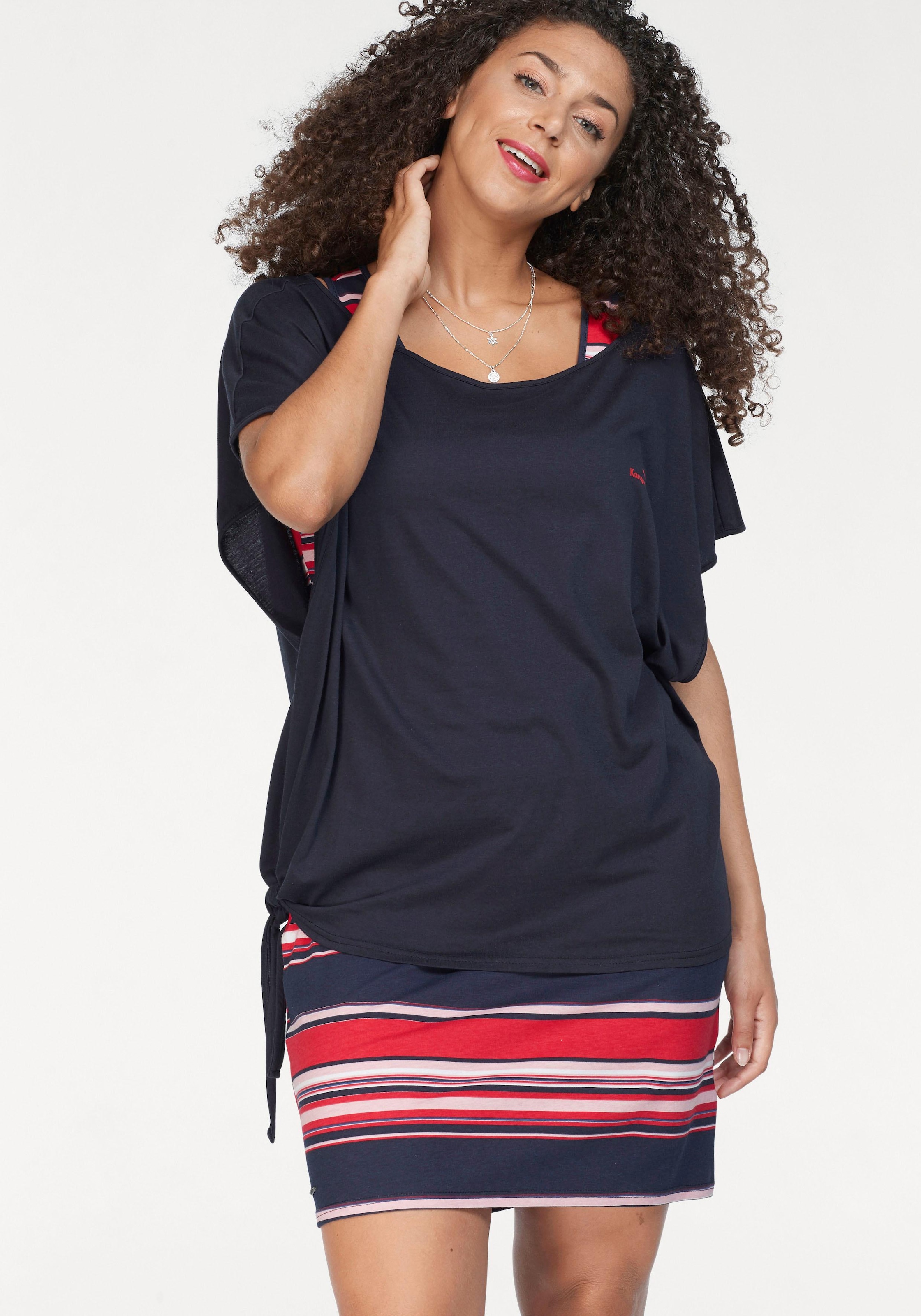 KangaROOS Jerseykleid Set, mit T-Shirt, 2 tlg. Mini-Länge,  lässiger Stil,  elastisches Material