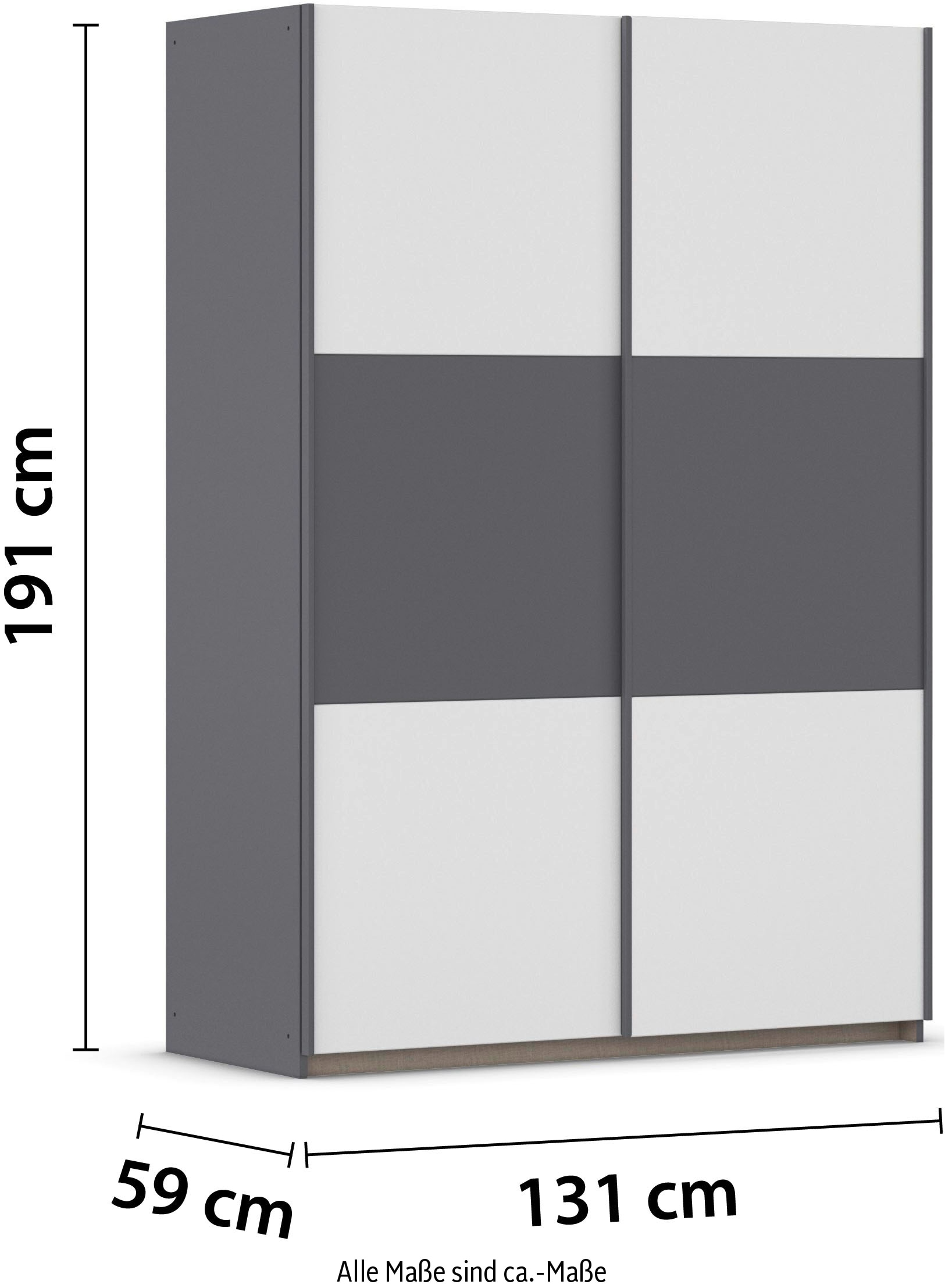 INOSIGN Schwebetürenschrank »PAULLY Schlafzimmerschrank Garderobe Preiskracher«, Kleiderschrank Breite 131 cm Bestseller MADE IN GERMANY RAUCH Schrank